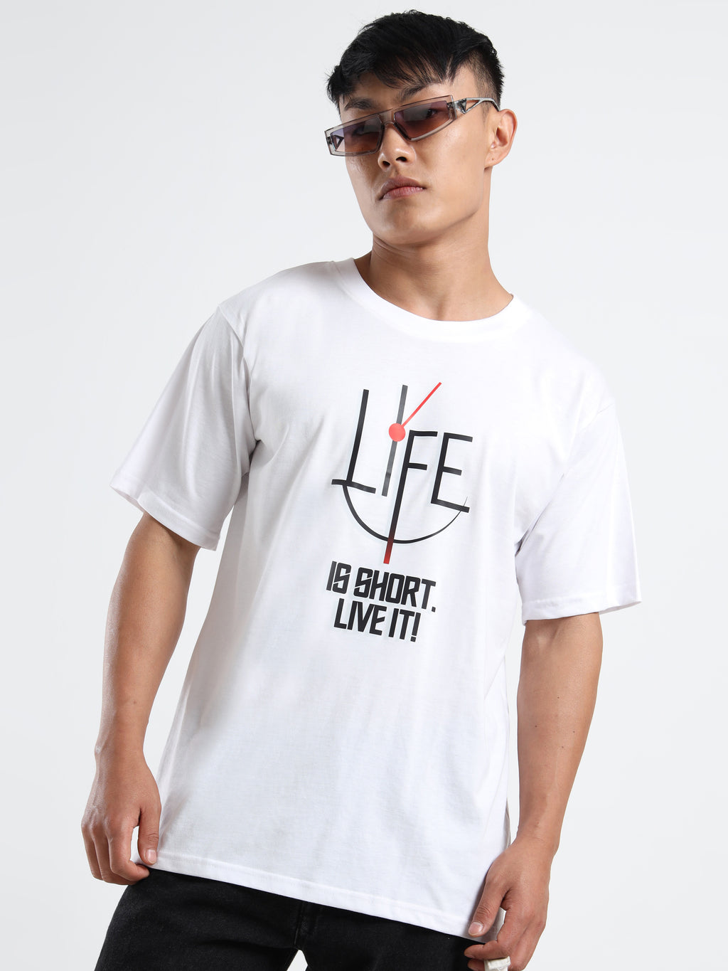 Men's White Life Is Short. Live It! Graphic T-Shirt