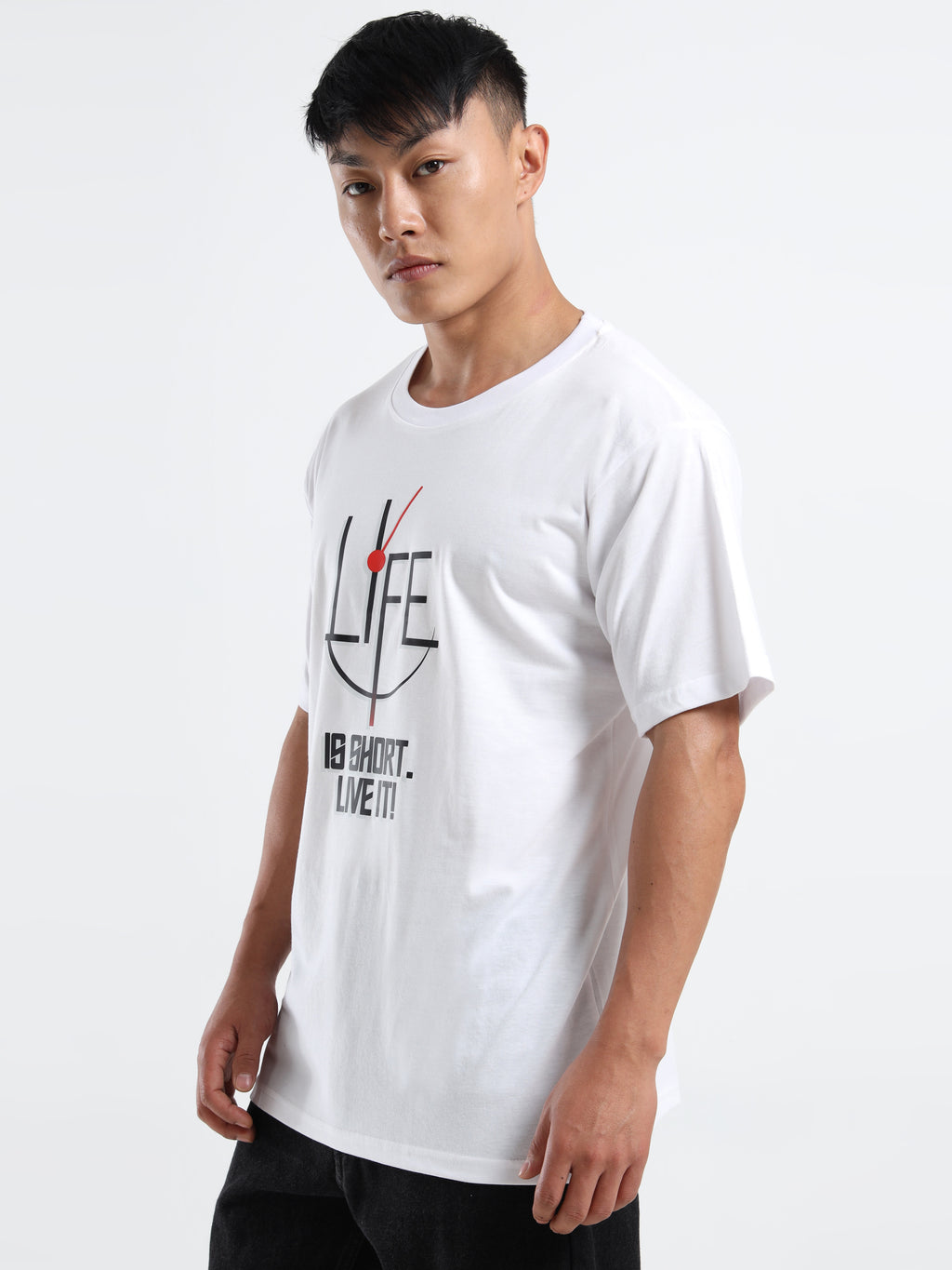 Men's White Life Is Short. Live It! Graphic T-Shirt