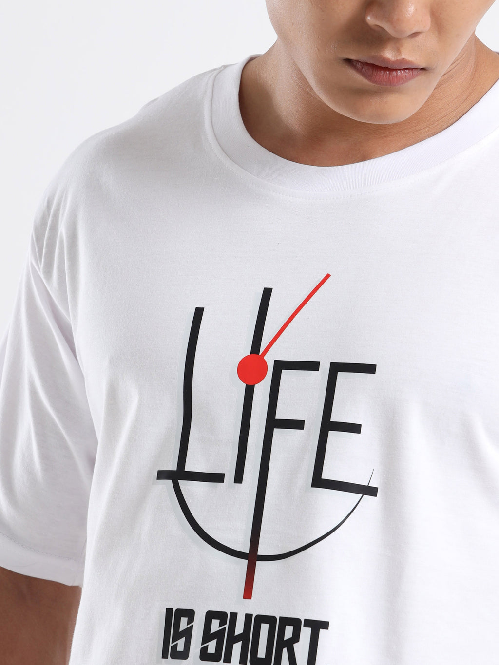 Men's White Life Is Short. Live It! Graphic T-Shirt