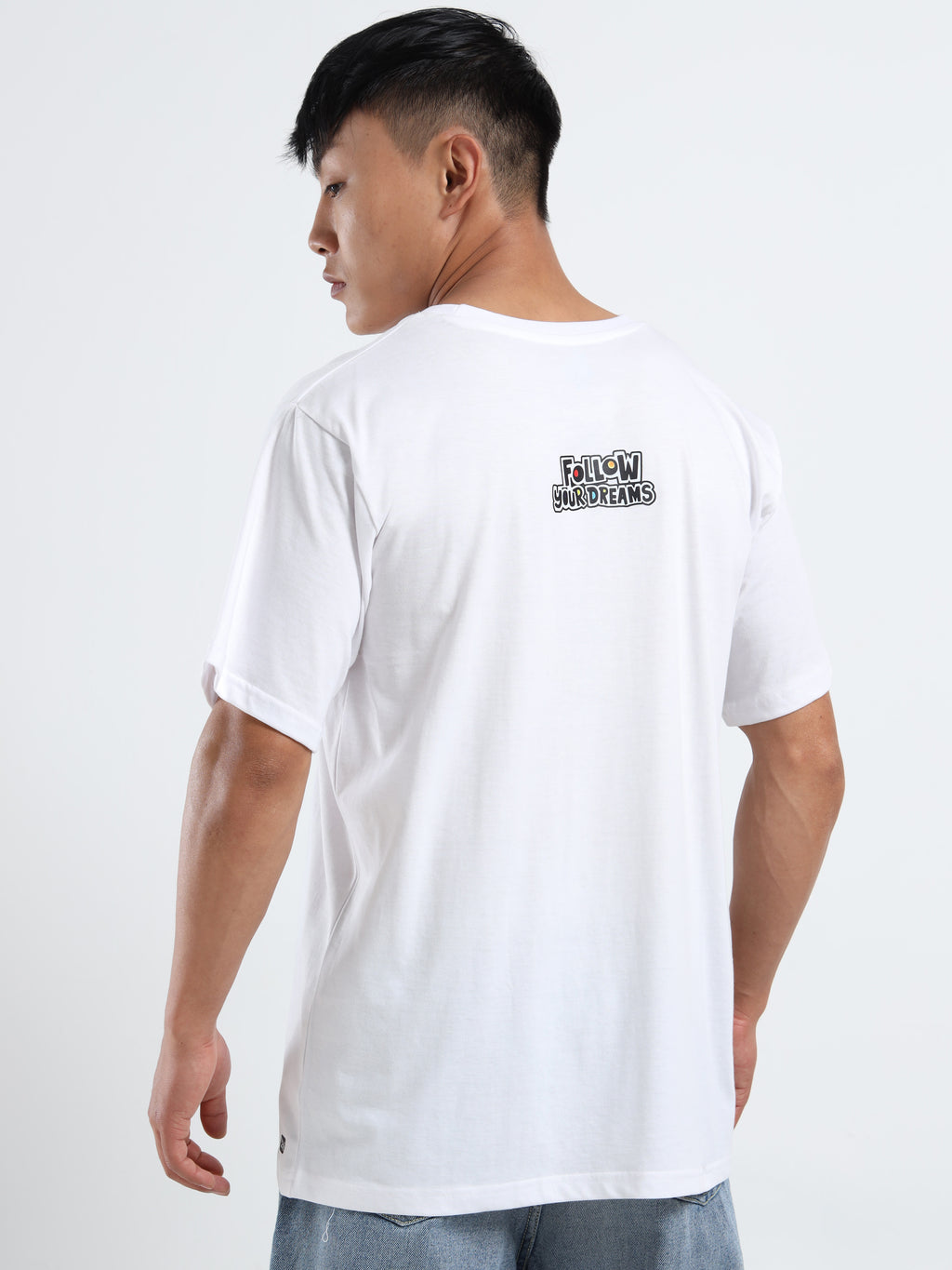 Men's White 'Follow Your Dreams' Doodle Graphic T-Shirt