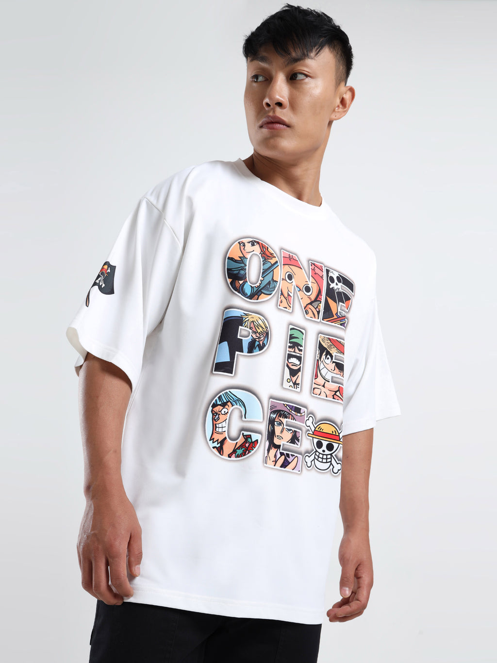 Men's White One Piece Fire Fist Ace and Yamato Oversized T-Shirt
