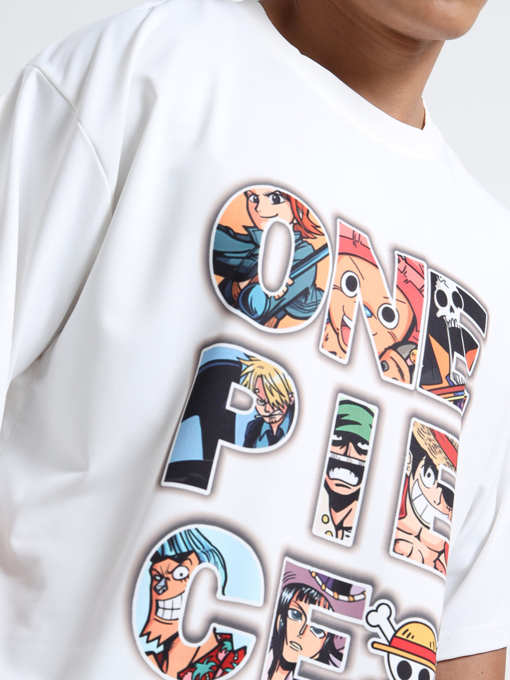 Men's White One Piece Fire Fist Ace and Yamato Oversized T-Shirt