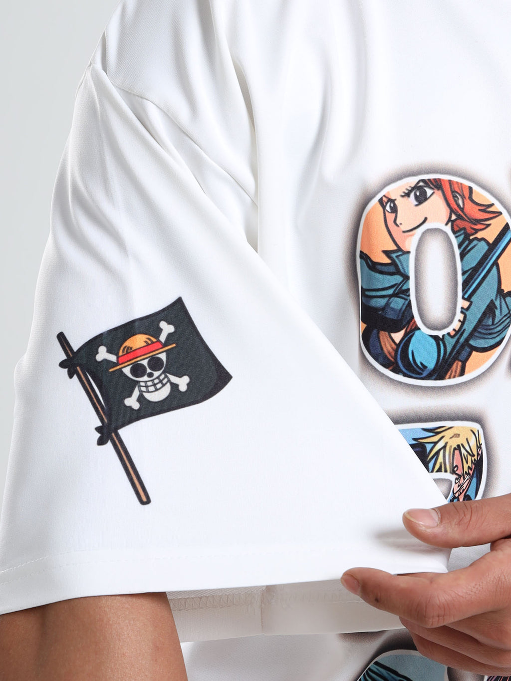 Men's White One Piece Fire Fist Ace and Yamato Oversized T-Shirt