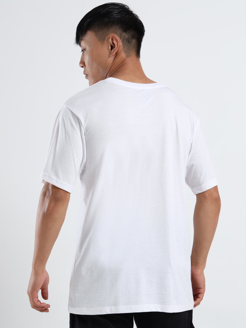 Men's White Minimalist Karm Arrow Graphic T-Shirt