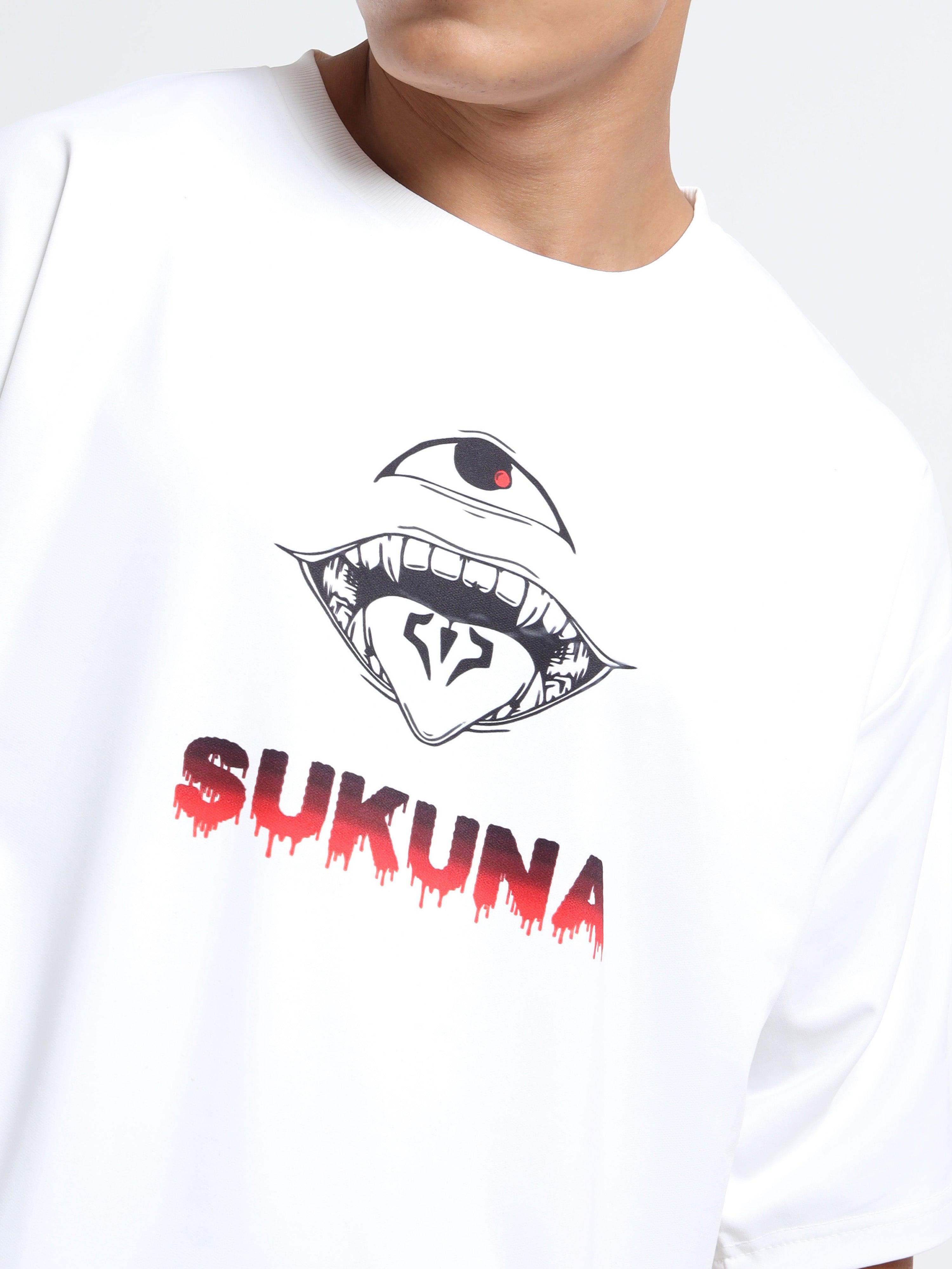 Men's White Ace and Yamato Fire Fist Oversized T-Shirt