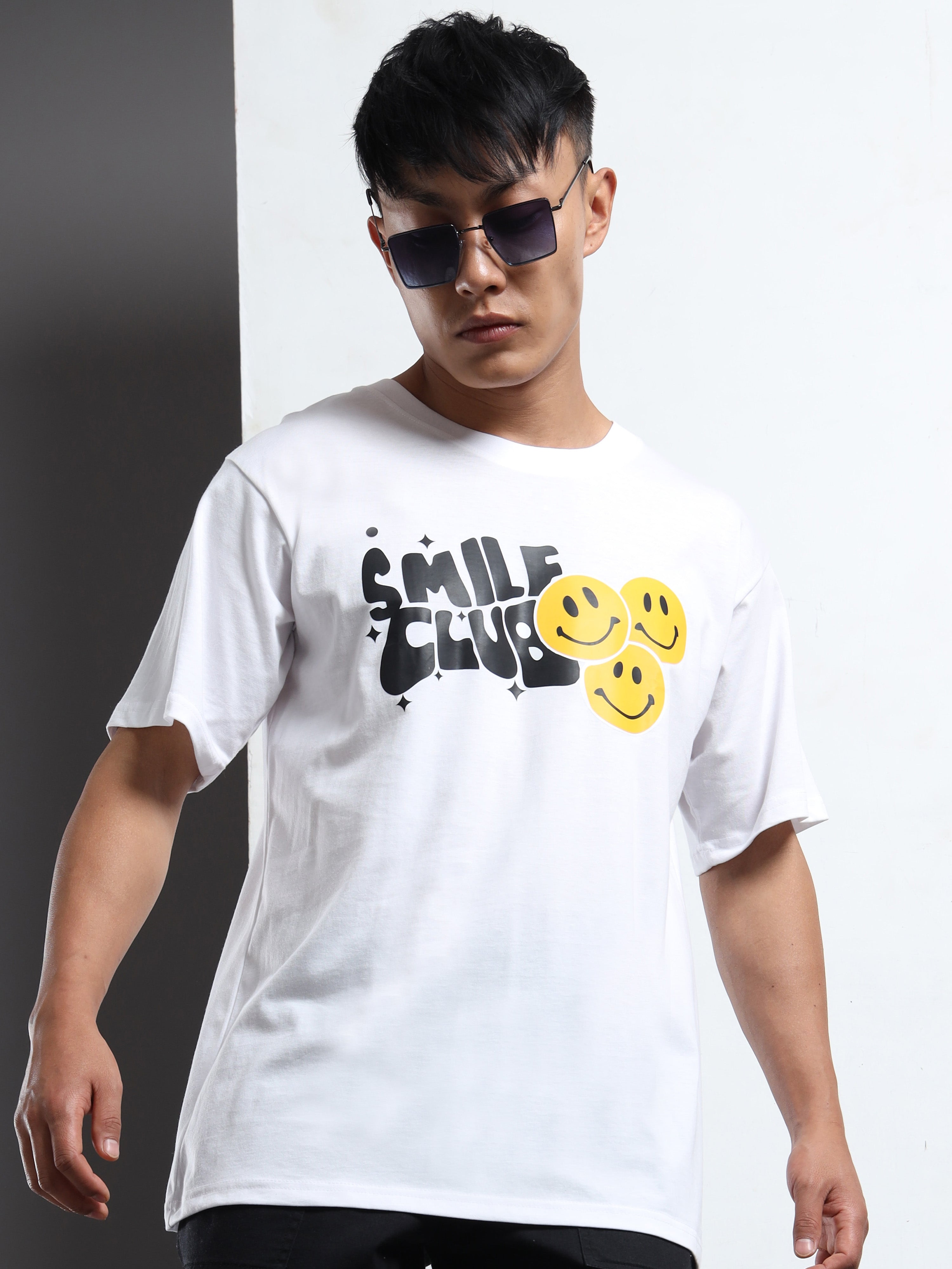 Men's White Smile Club Graphic T-Shirt