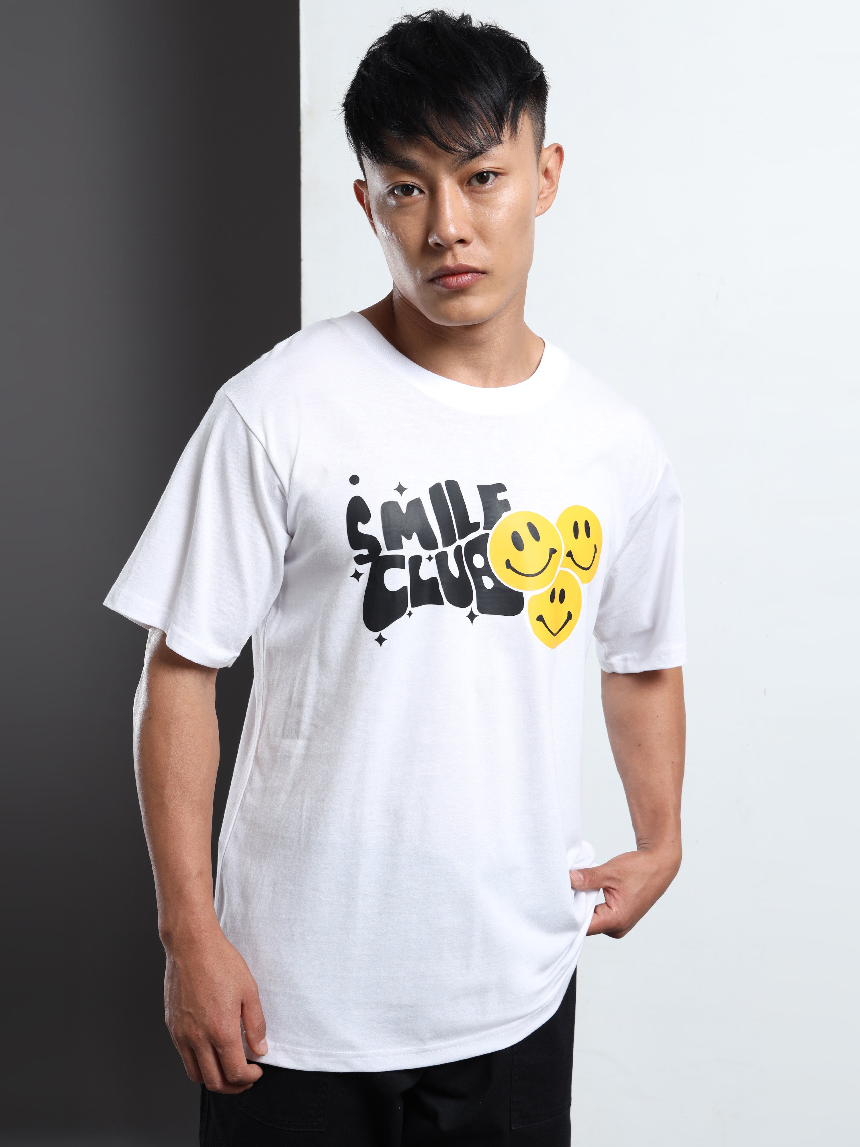 Men's White Smile Club Graphic T-Shirt