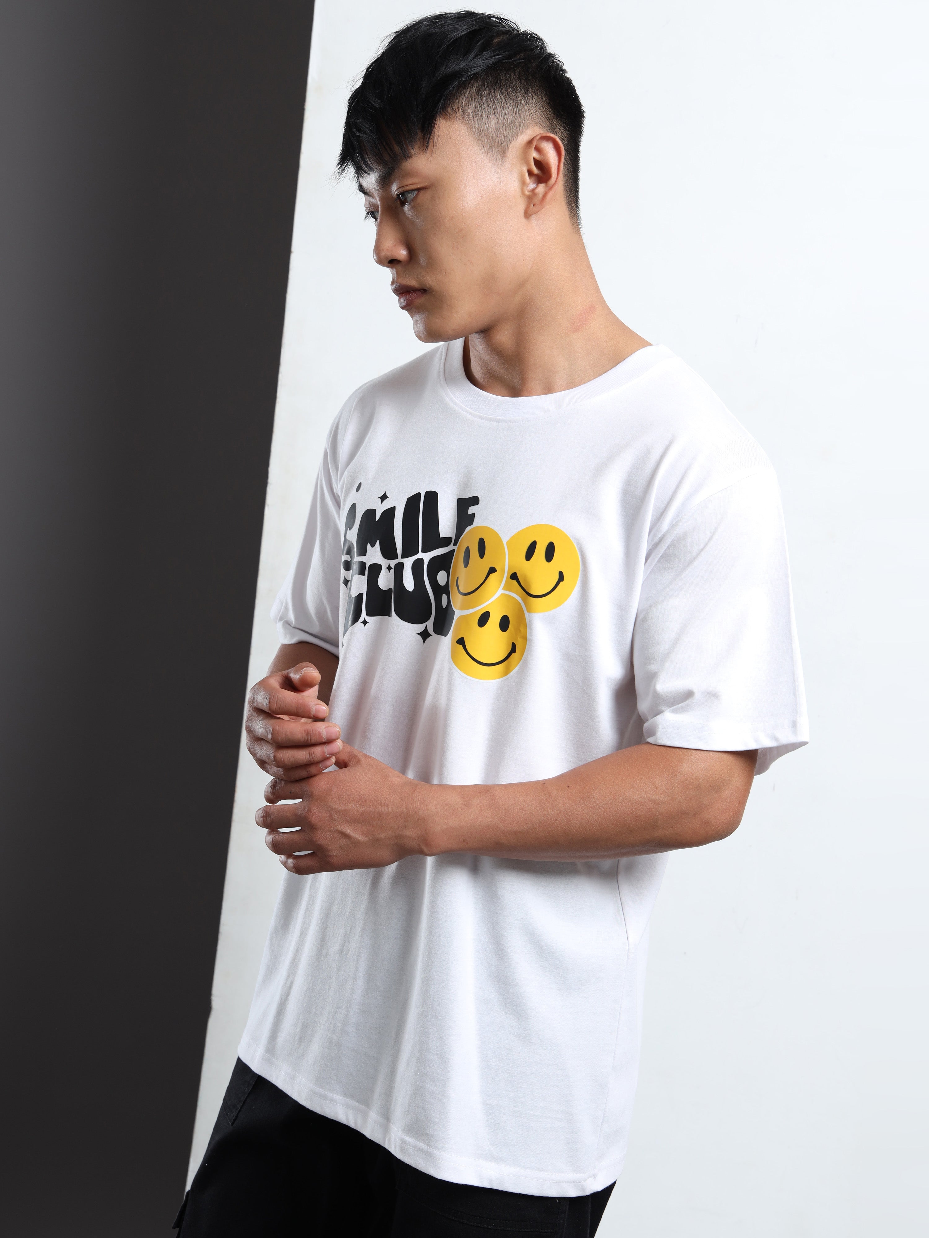 Men's White Smile Club Graphic T-Shirt