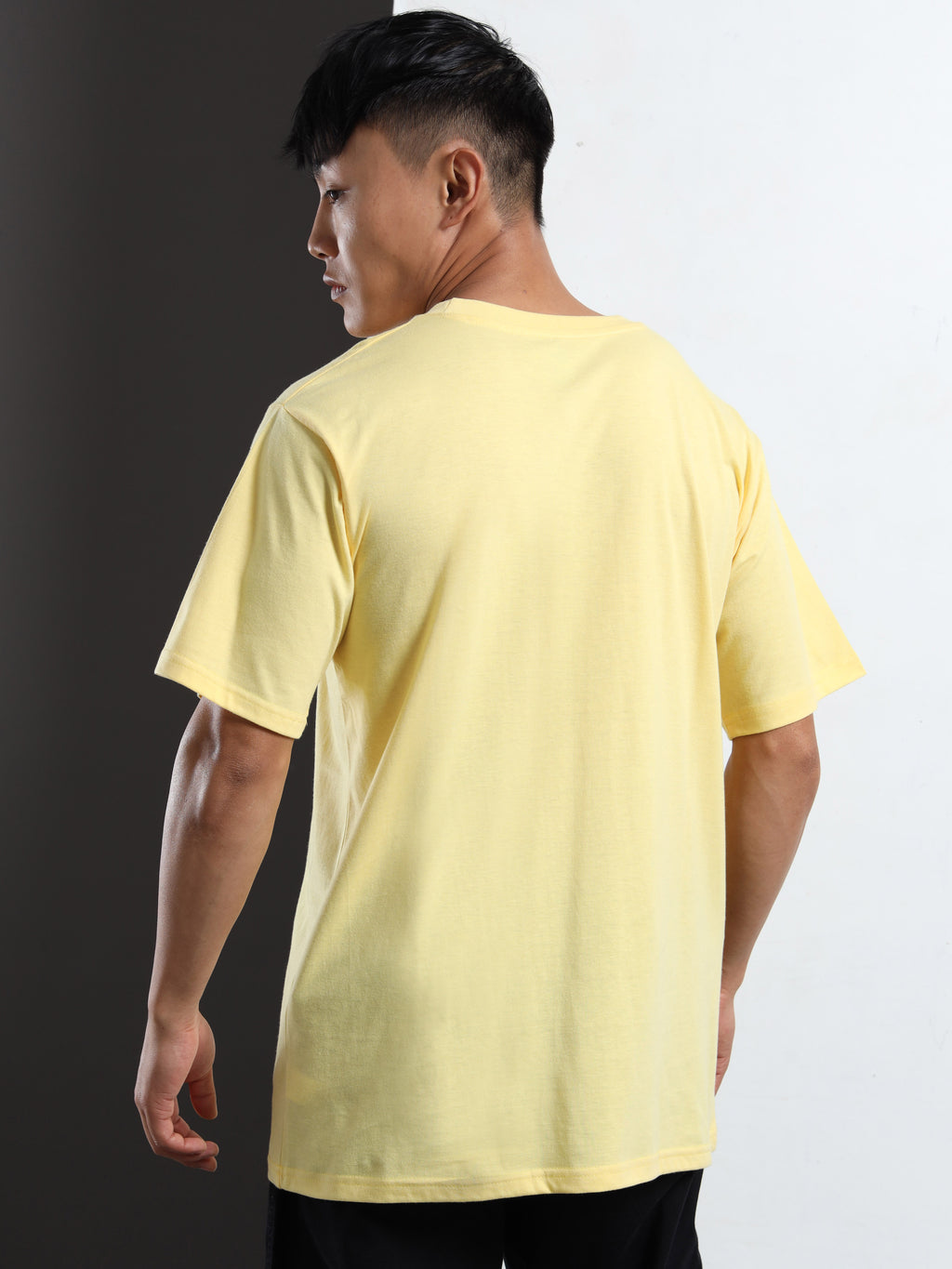 Men's Light Yellow Graphic Printed T-Shirt