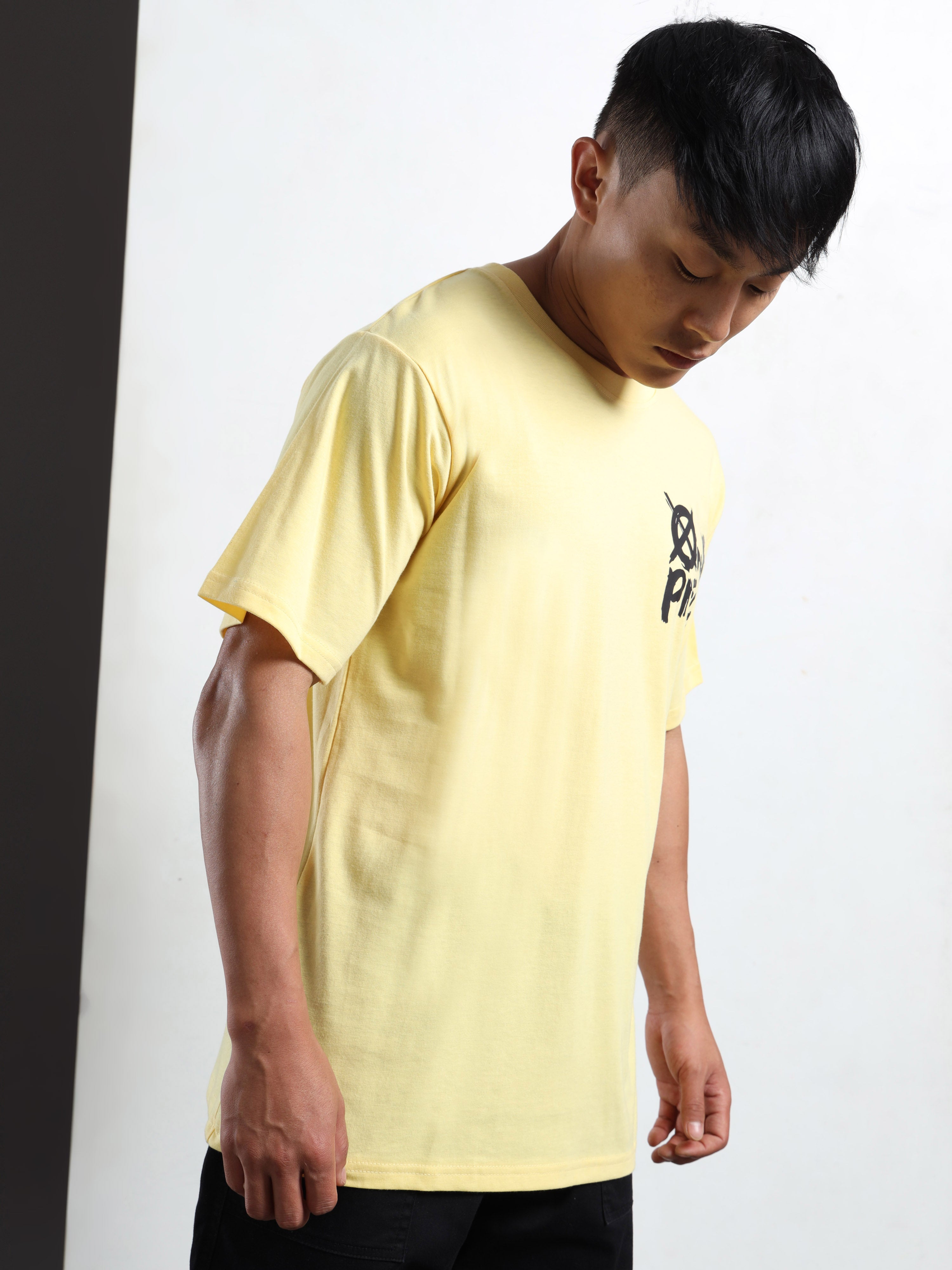 Men's Light Yellow One Piece Anime Graphic T-Shirt