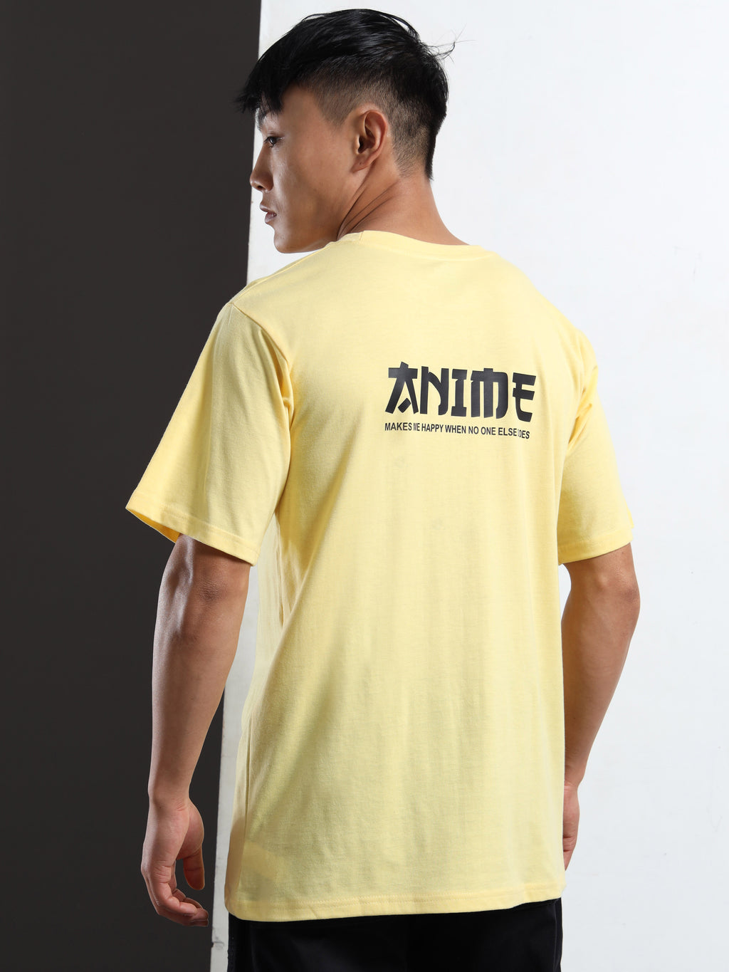 Men's Light Yellow One Piece Anime Graphic T-Shirt