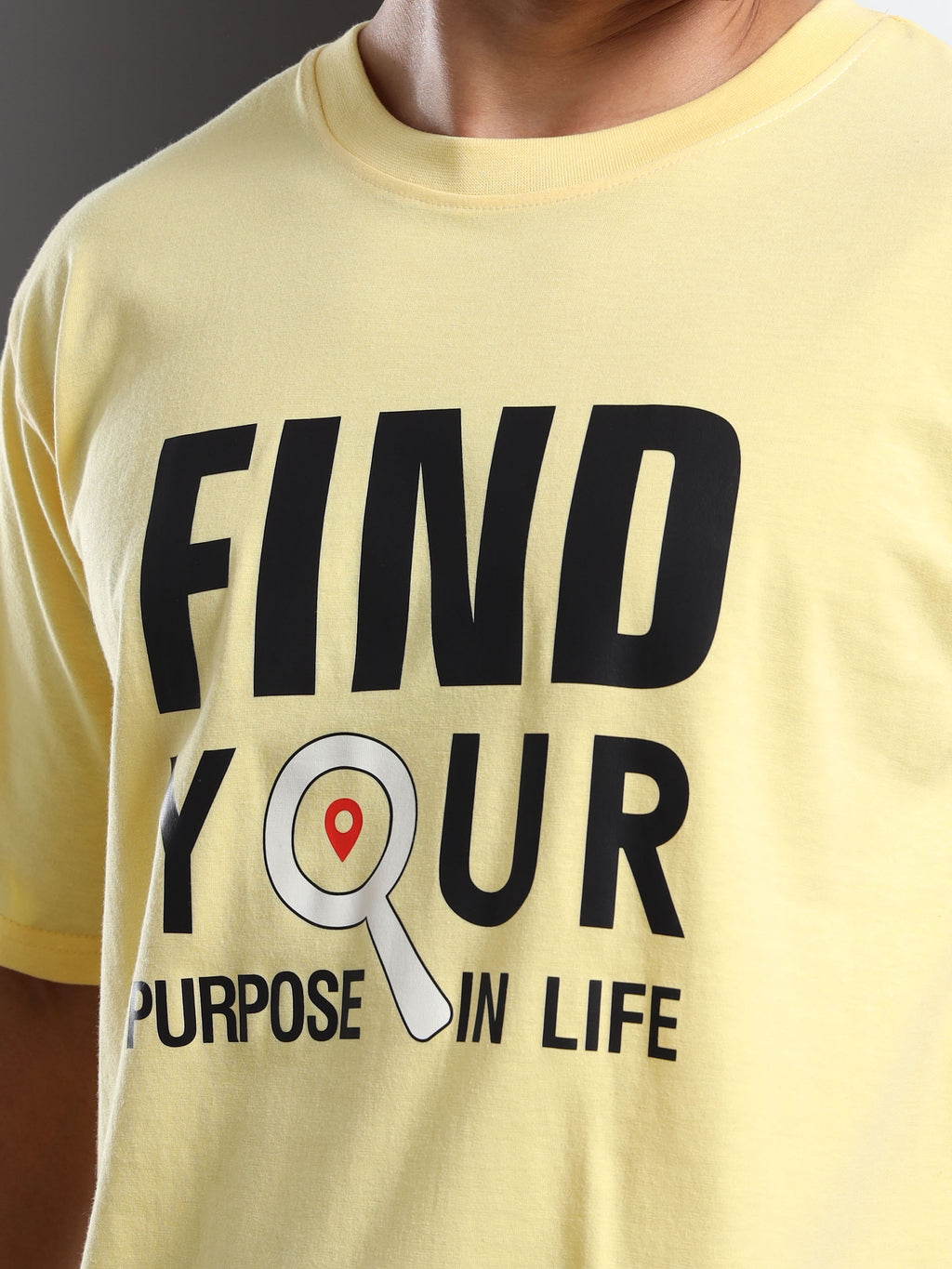 Men's Light Yellow Find Your Purpose Graphic T-Shirt