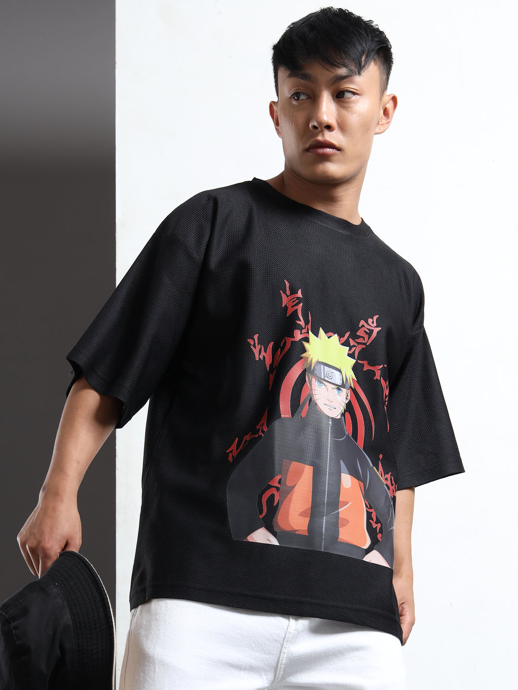 Graphic Printed Drop-Shoulder Sleeves Oversized T-shirt