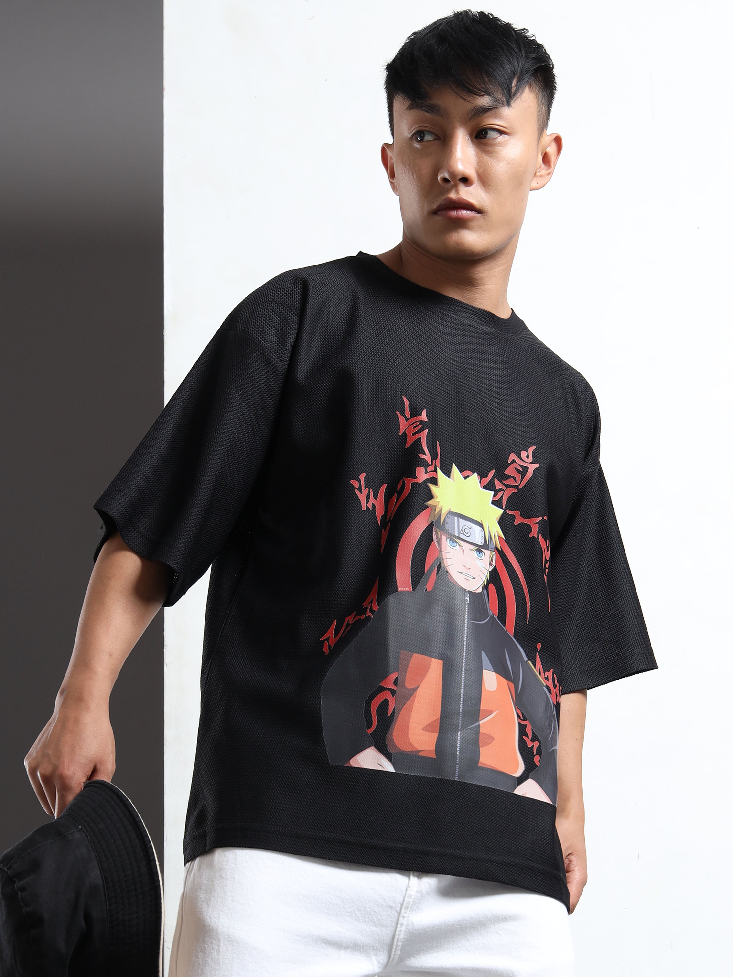 Graphic Printed Drop-Shoulder Sleeves Oversized T-shirt