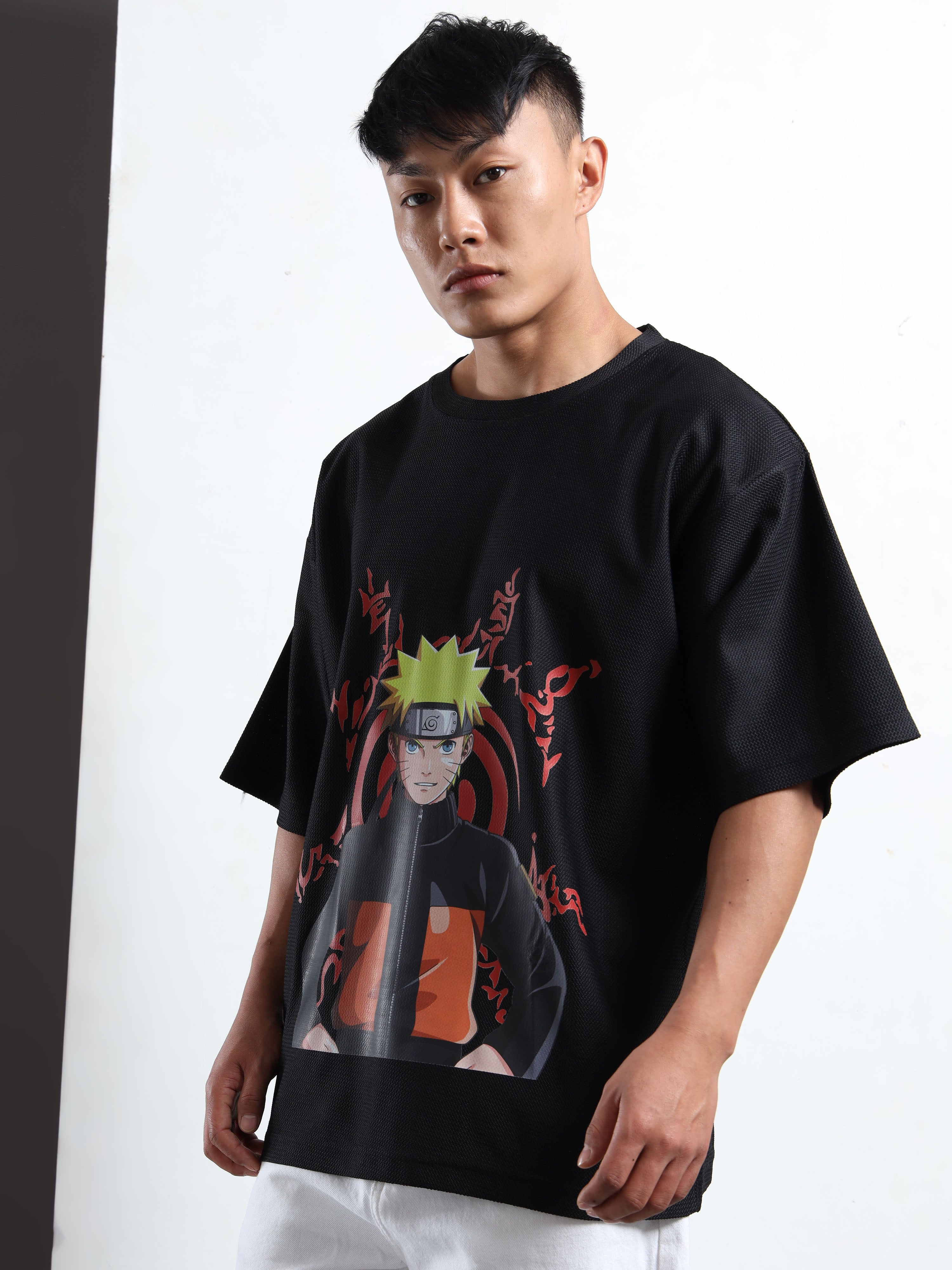 Graphic Printed Drop-Shoulder Sleeves Oversized T-shirt