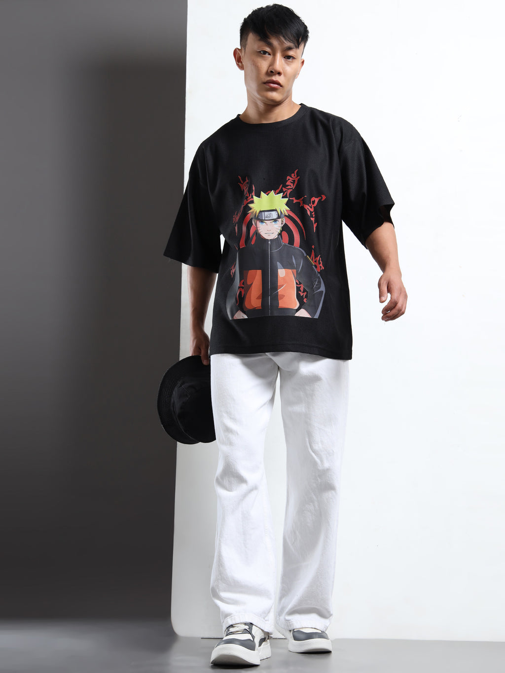 Graphic Printed Drop-Shoulder Sleeves Oversized T-shirt