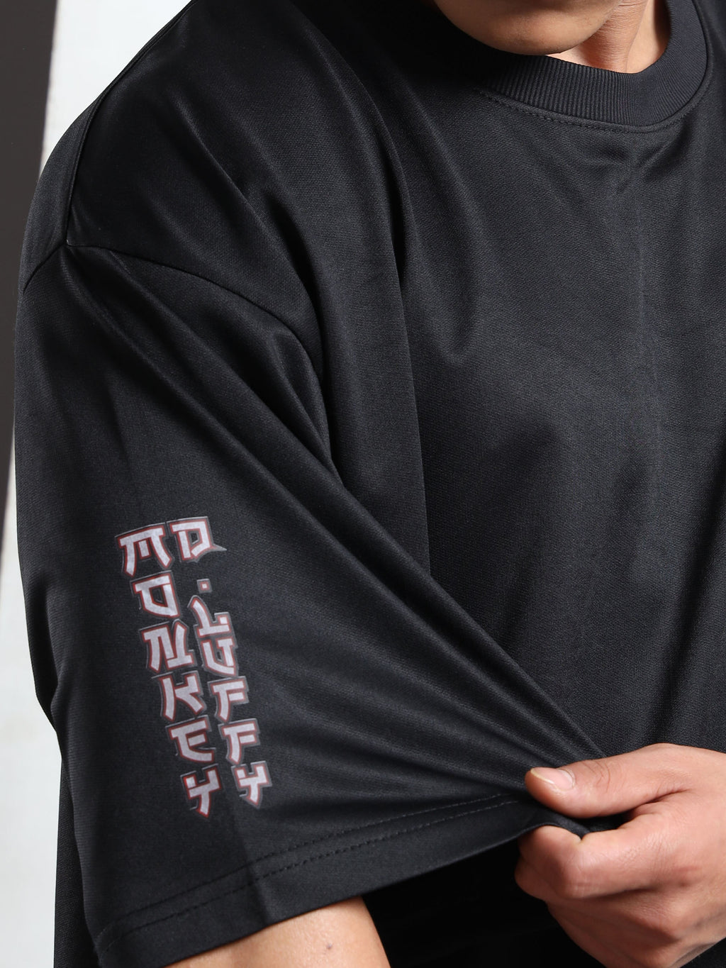 Men's Black One Piece Wano Arc Oversized T-Shirt