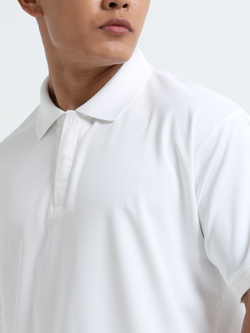 Men’s Classic Solid White Polo T-Shirt
