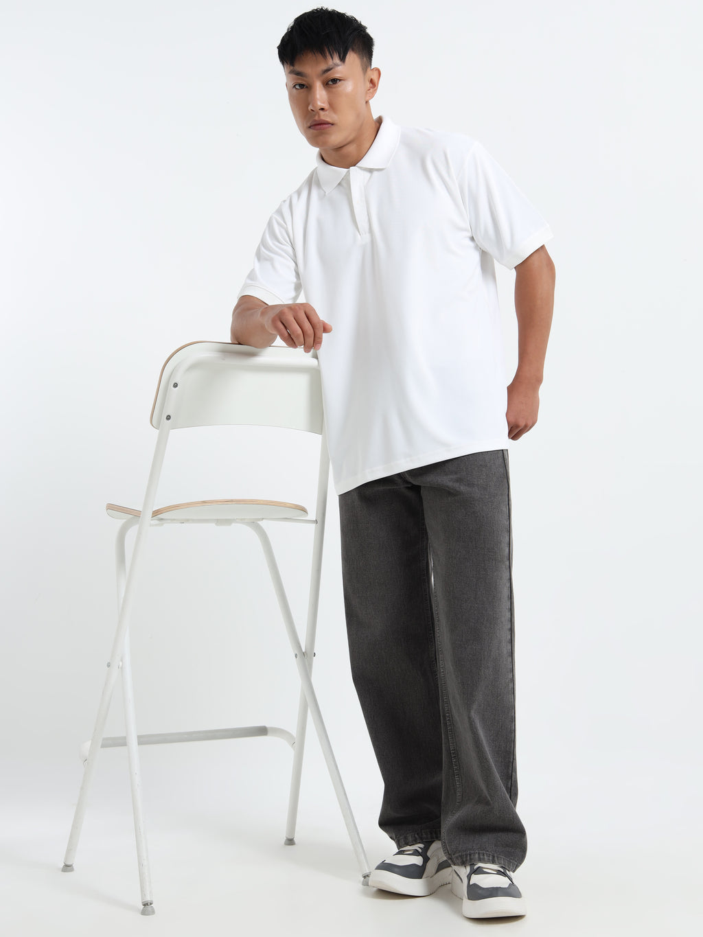 Men’s Classic Solid White Polo T-Shirt