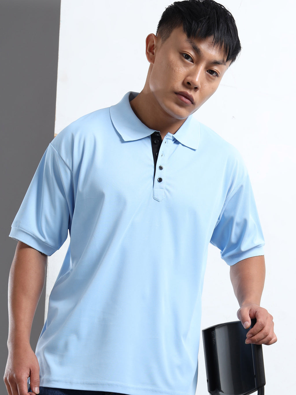 Men Sky Blue Cool Touch Leo Polo T-Shirt