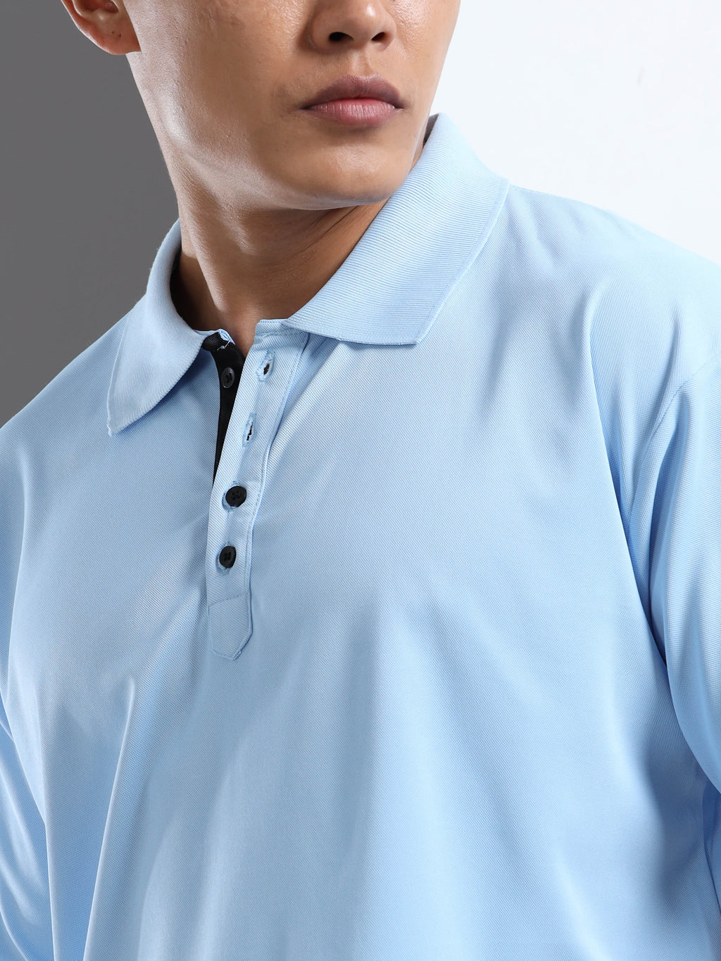 Men Sky Blue Cool Touch Leo Polo T-Shirt