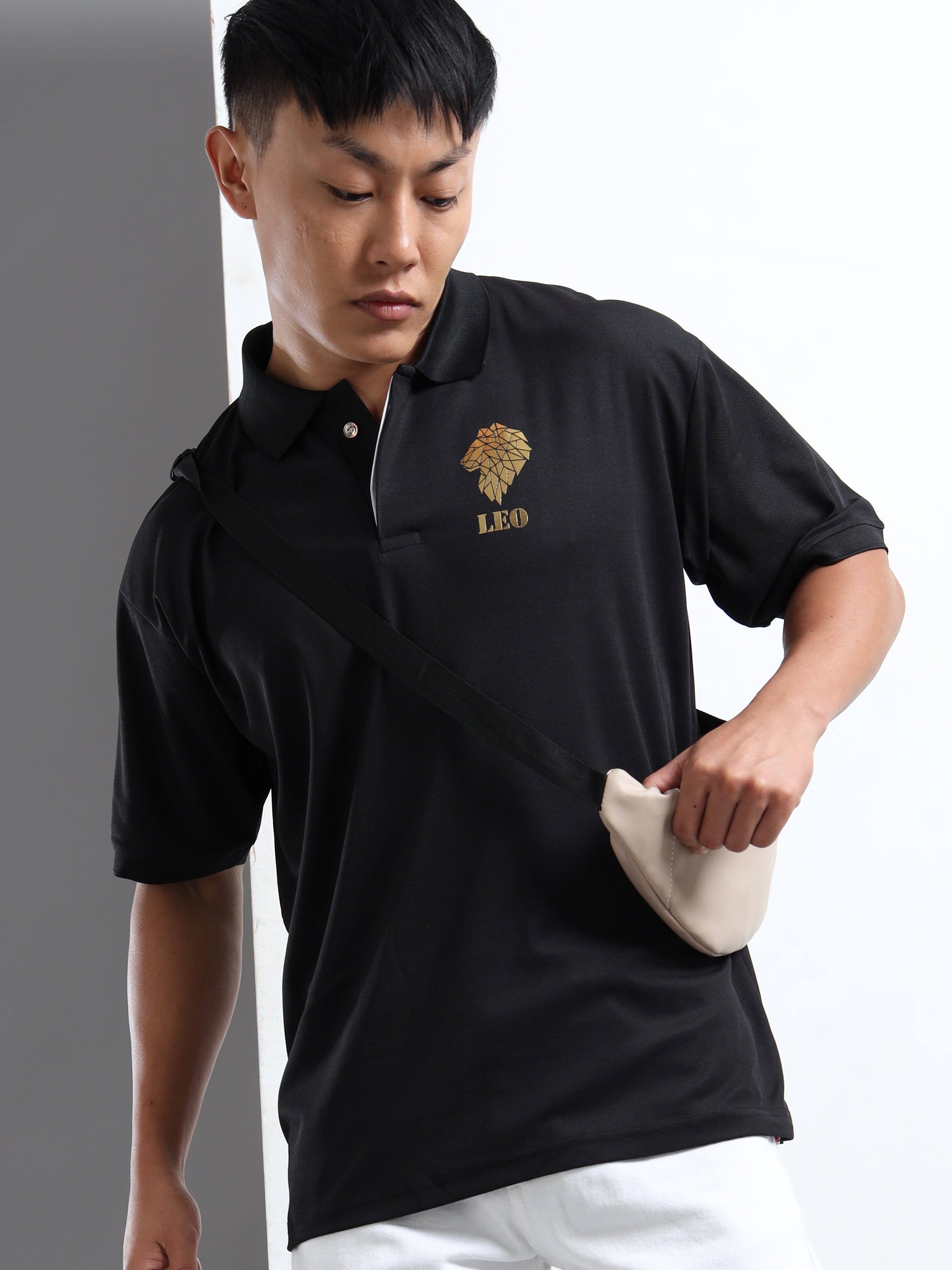 Men Black Classic Leo Polo T-Shirt