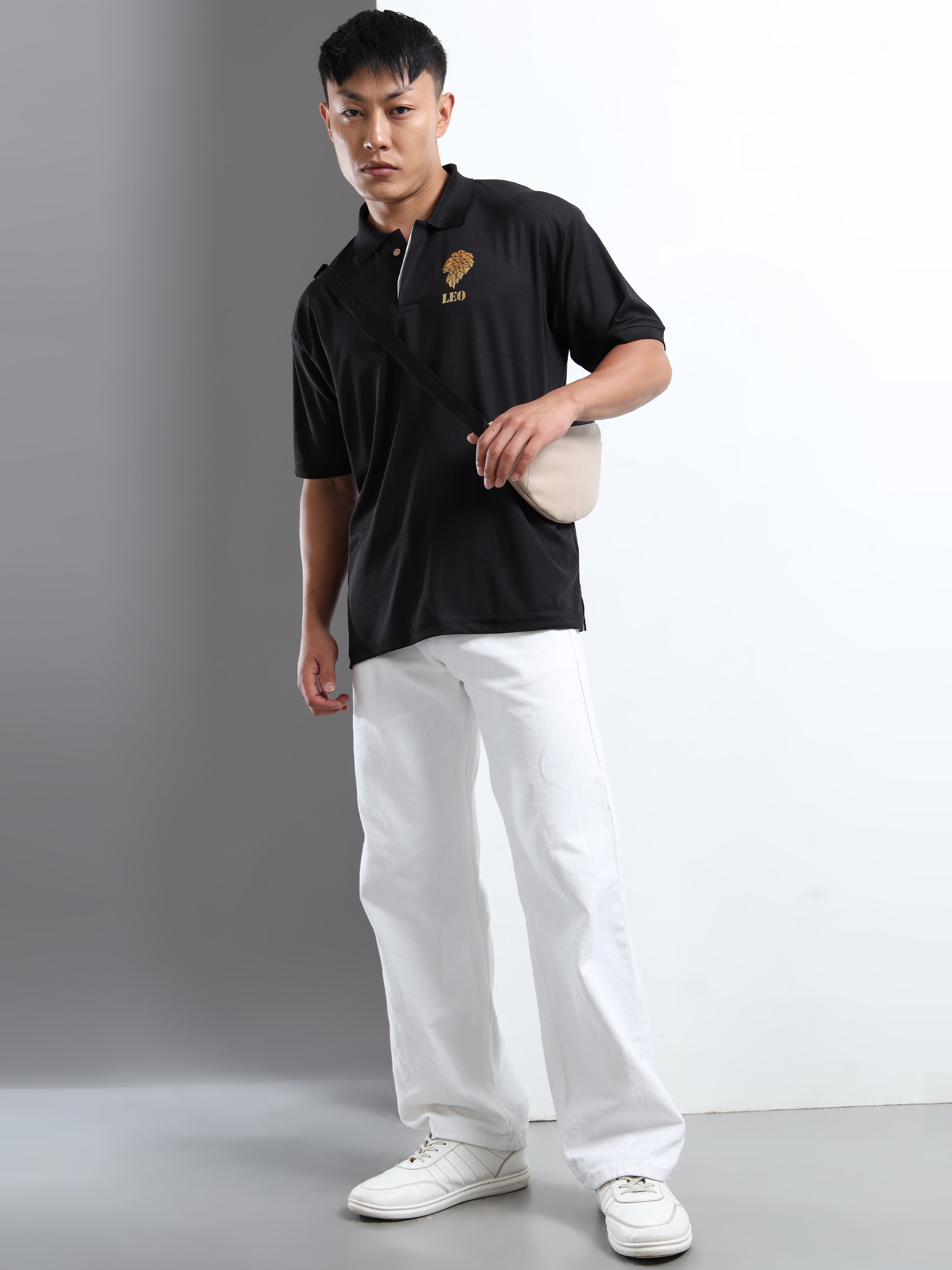 Men Black Classic Leo Polo T-Shirt