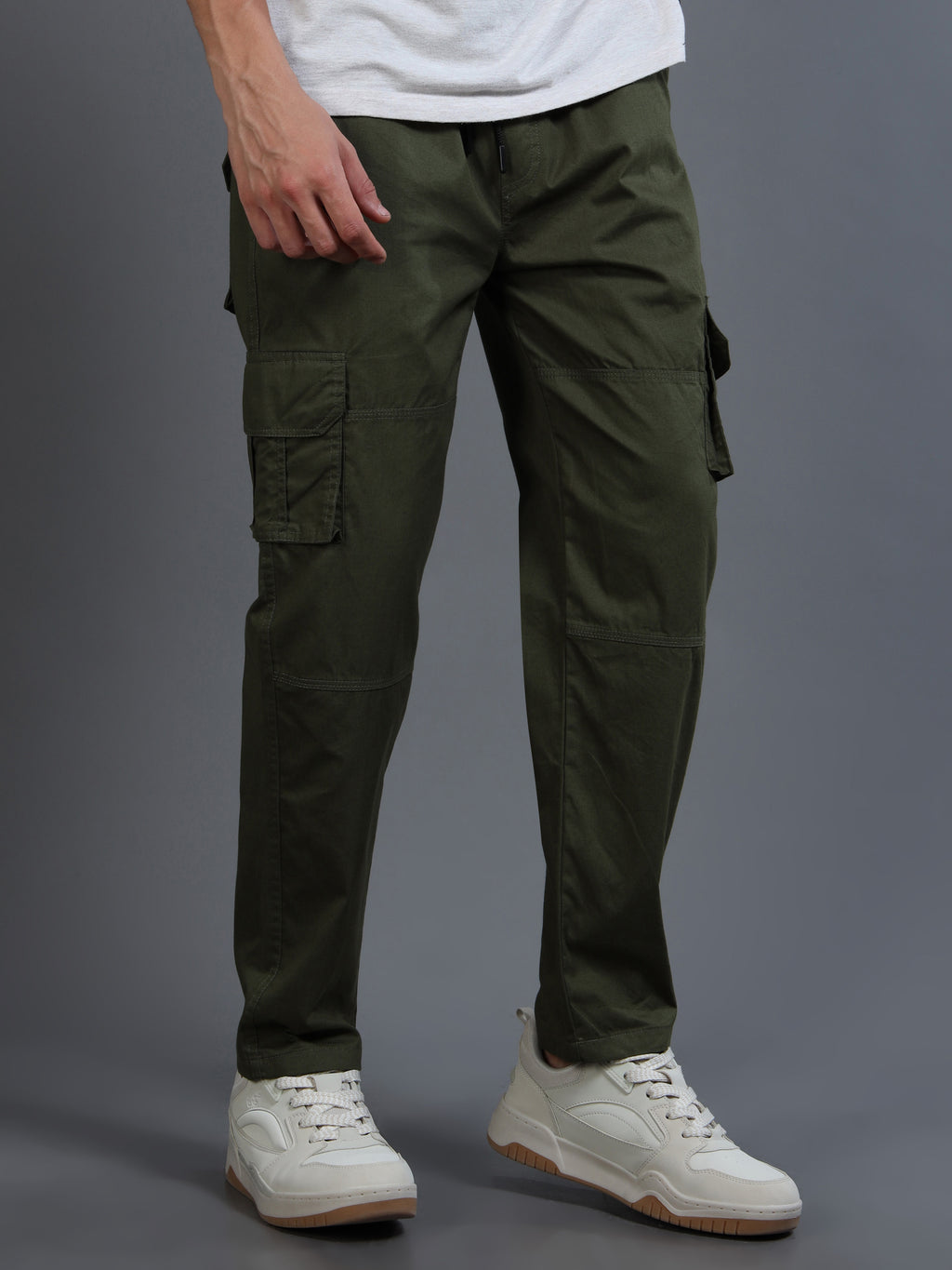 Men's Green Straight-Leg Cargo Pants