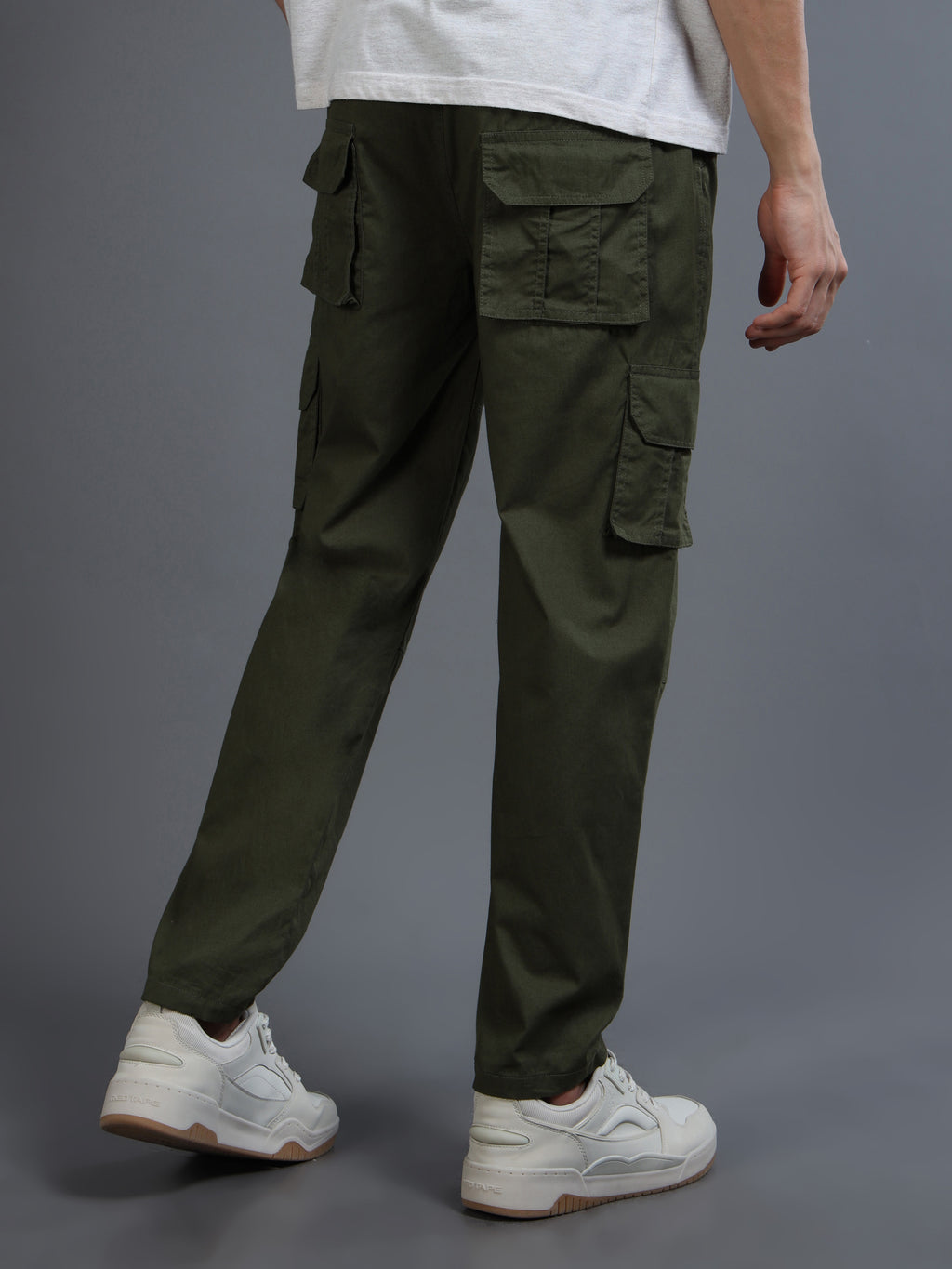 Men's Green Straight-Leg Cargo Pants
