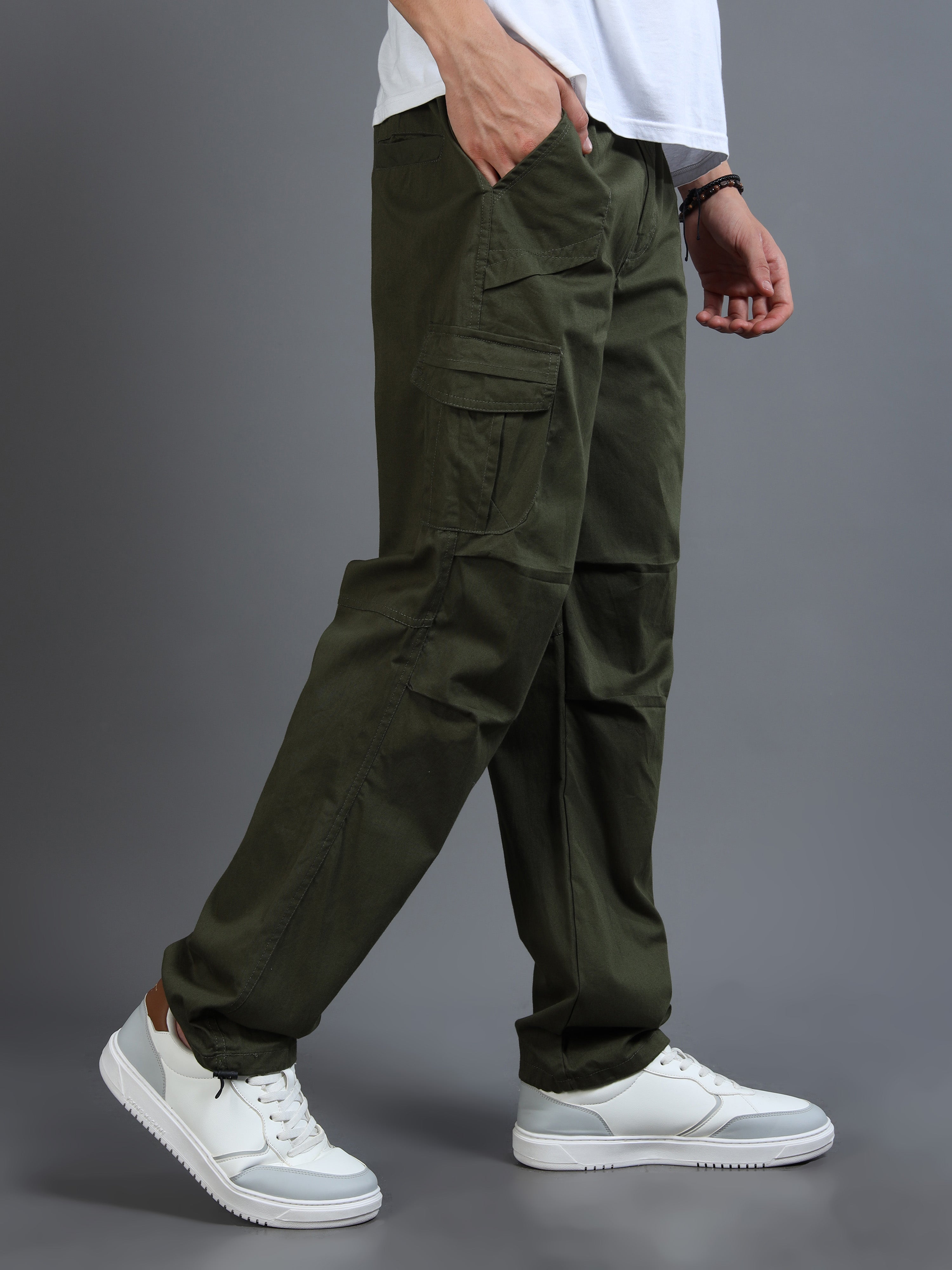 Men's Green Convertible Cargo Pants