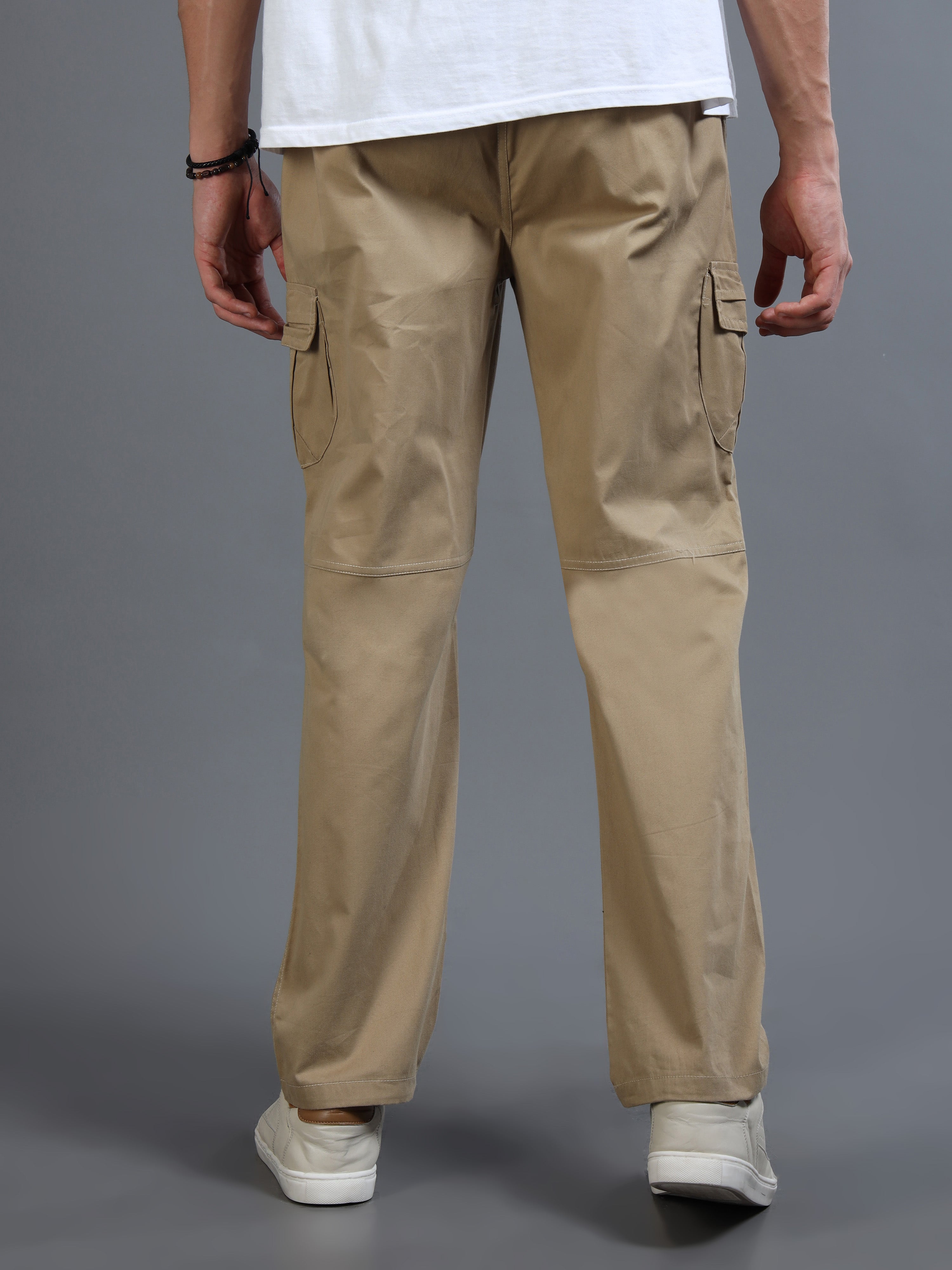 Men's Beige Convertible Cargo Pants