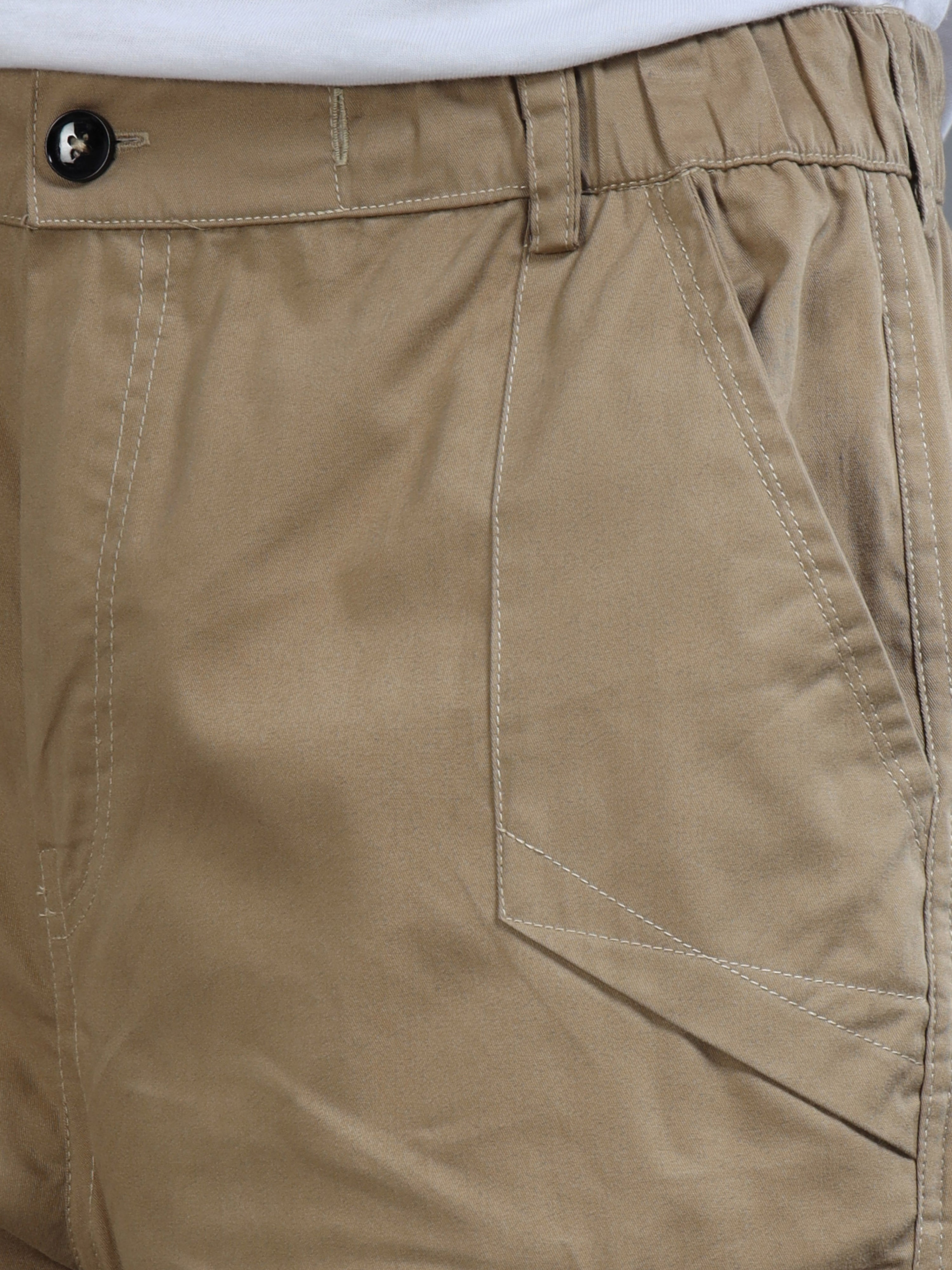 Men's Beige Convertible Cargo Pants