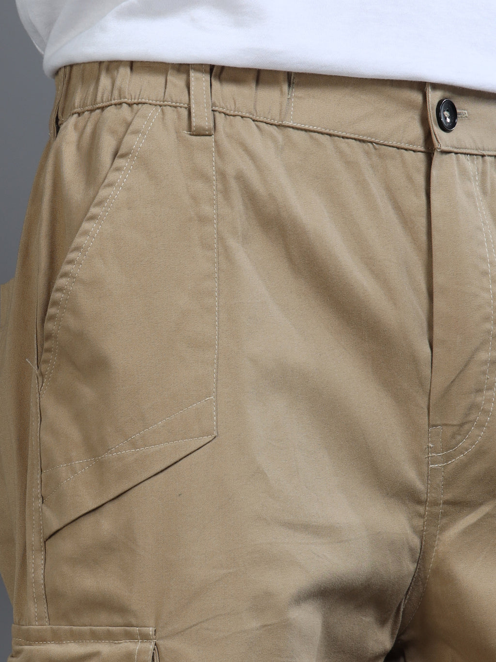 Men's Beige Convertible Cargo Pants