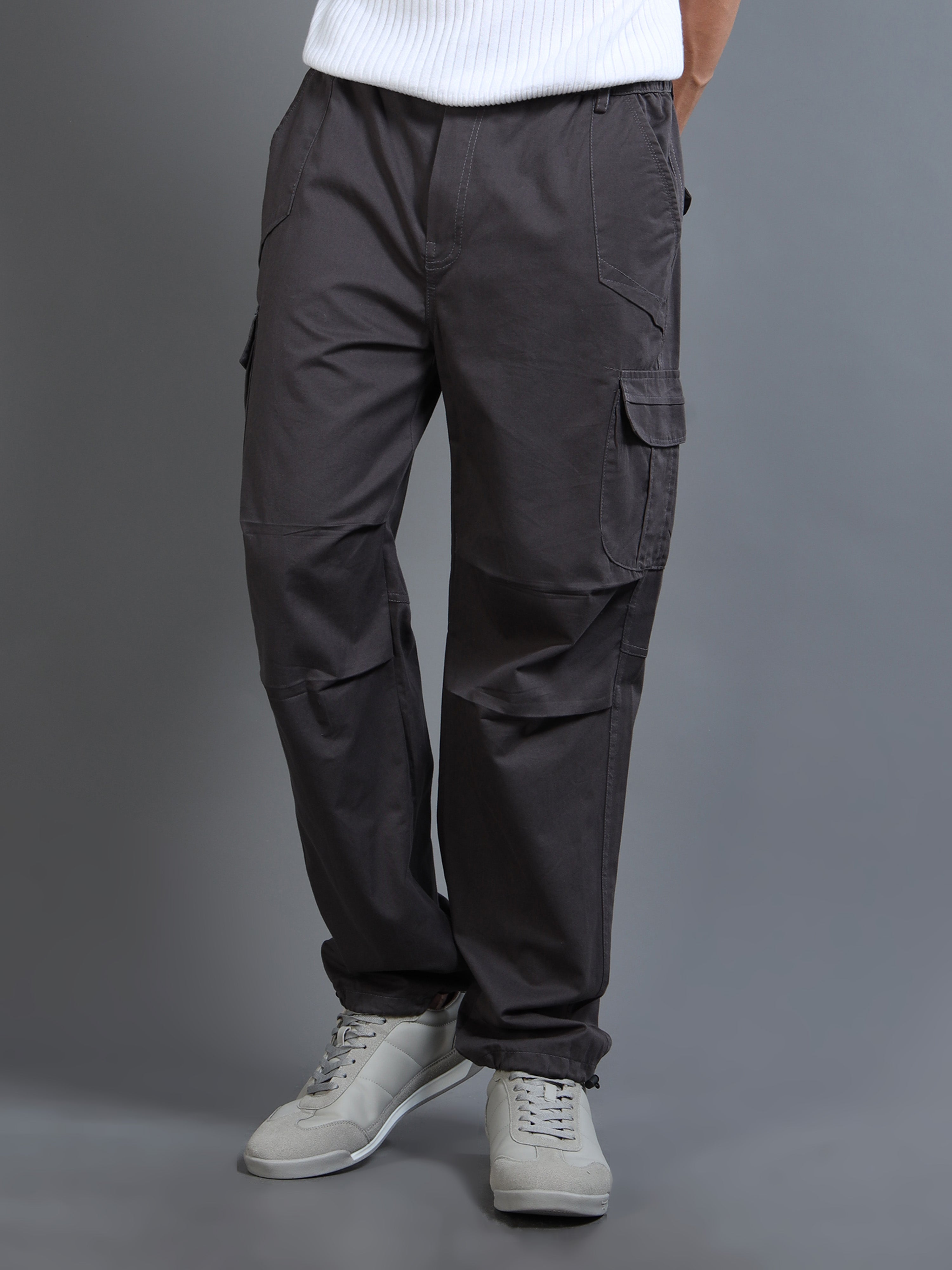 Men's Charcoal Grey Convertible Cargo Pants