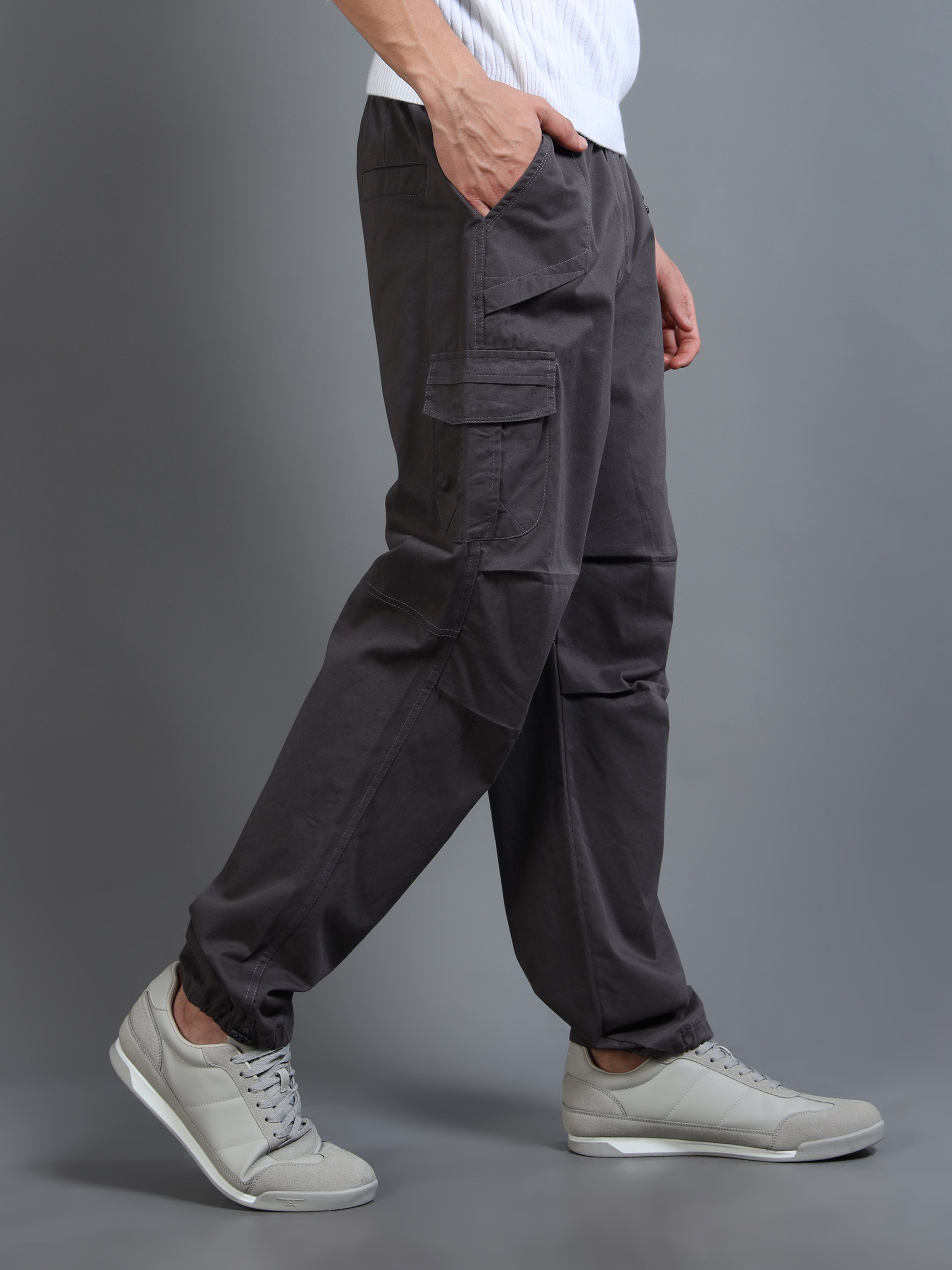 Men's Charcoal Grey Convertible Cargo Pants