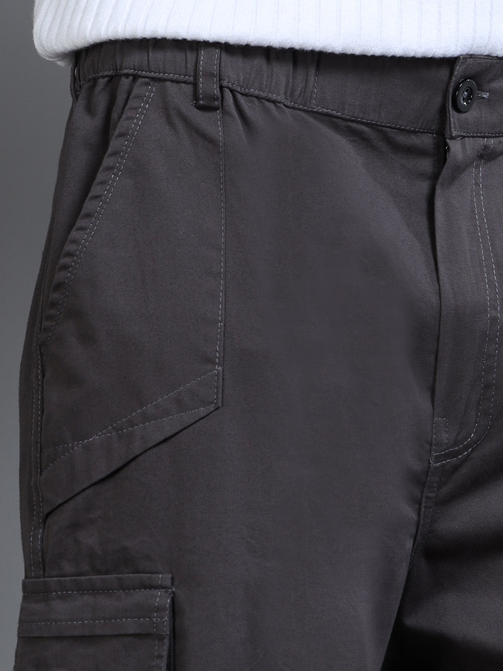 Men's Charcoal Grey Convertible Cargo Pants