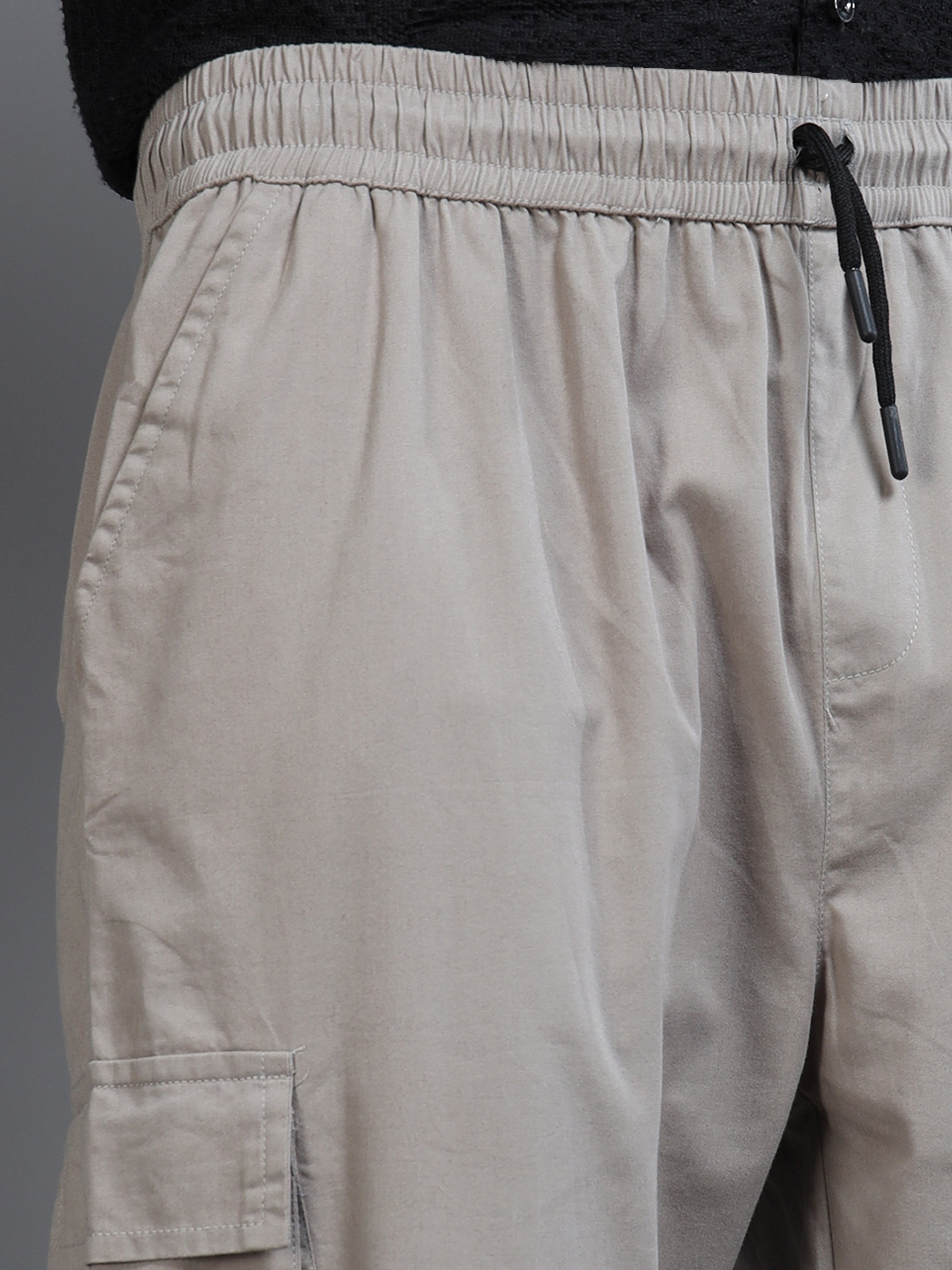 Men's Grey Rear Cargo Trousers