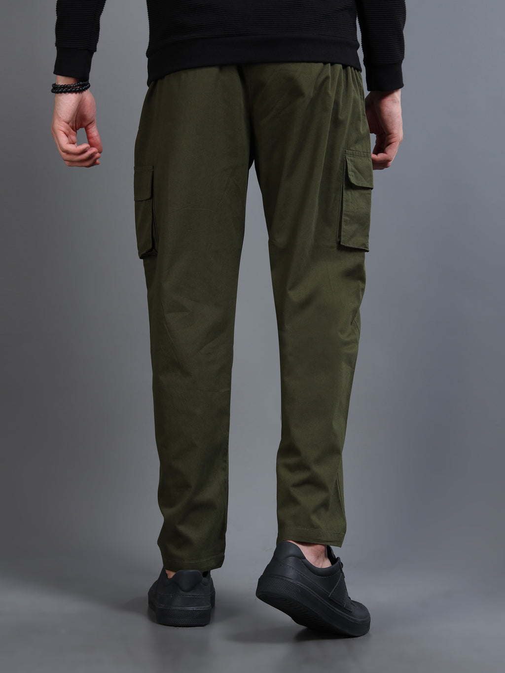 Men's Green Rear Cargo Trousers