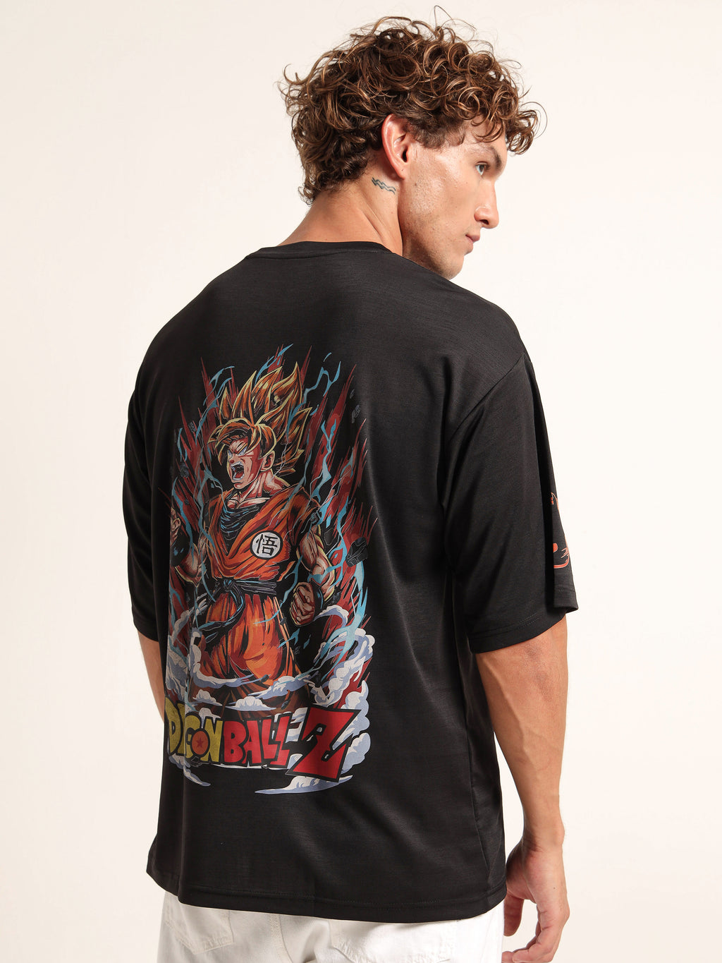 Men's Black Dragon Ball Z Goku Turtle School Oversized T-Shirt