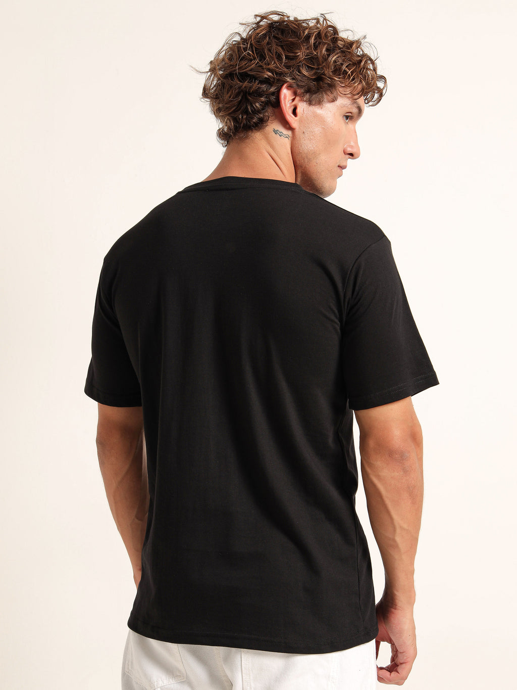 Men's Black and White Smile Graphic T-Shirt