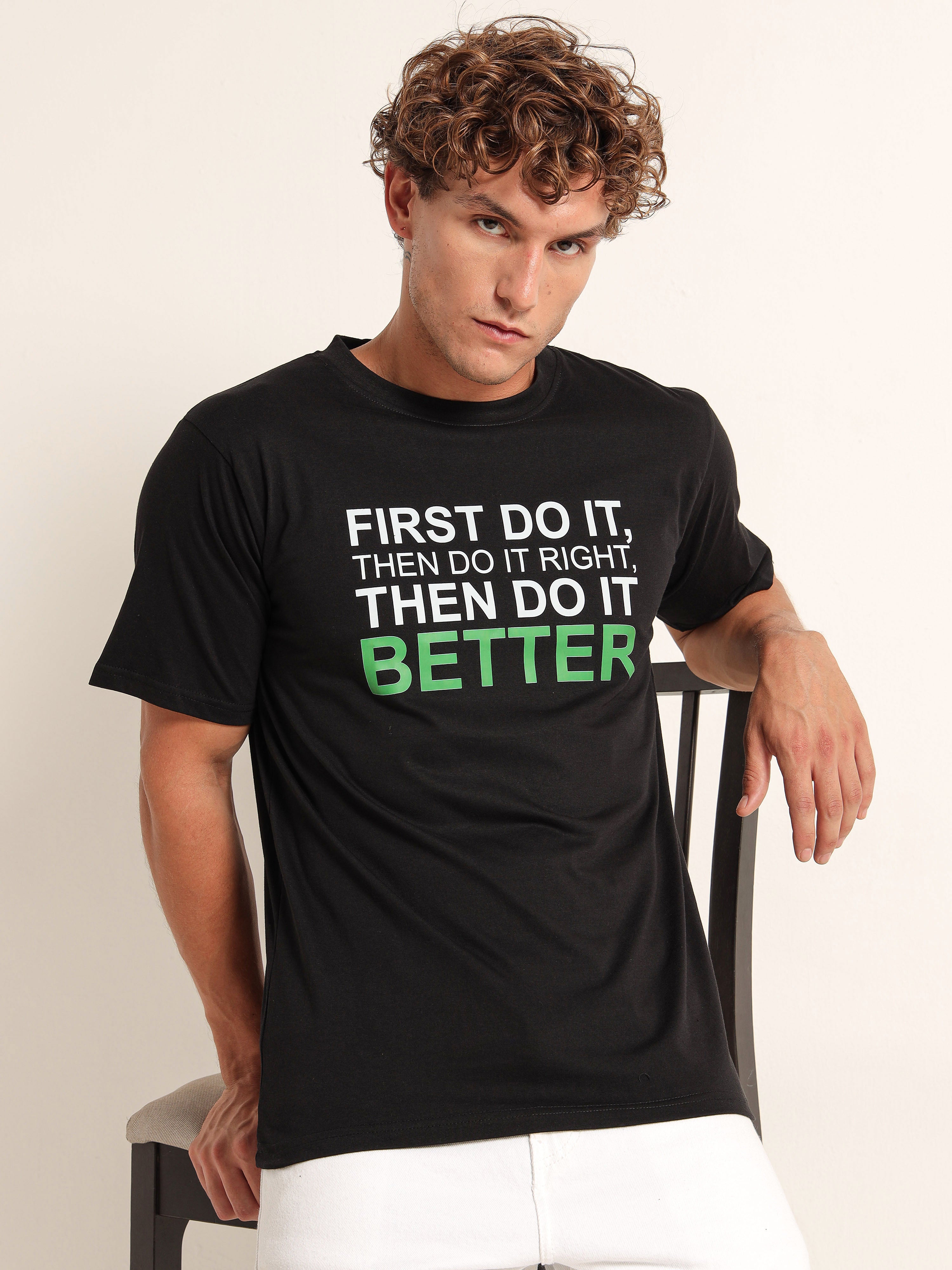 Men's Black Better Motivational T-Shirt