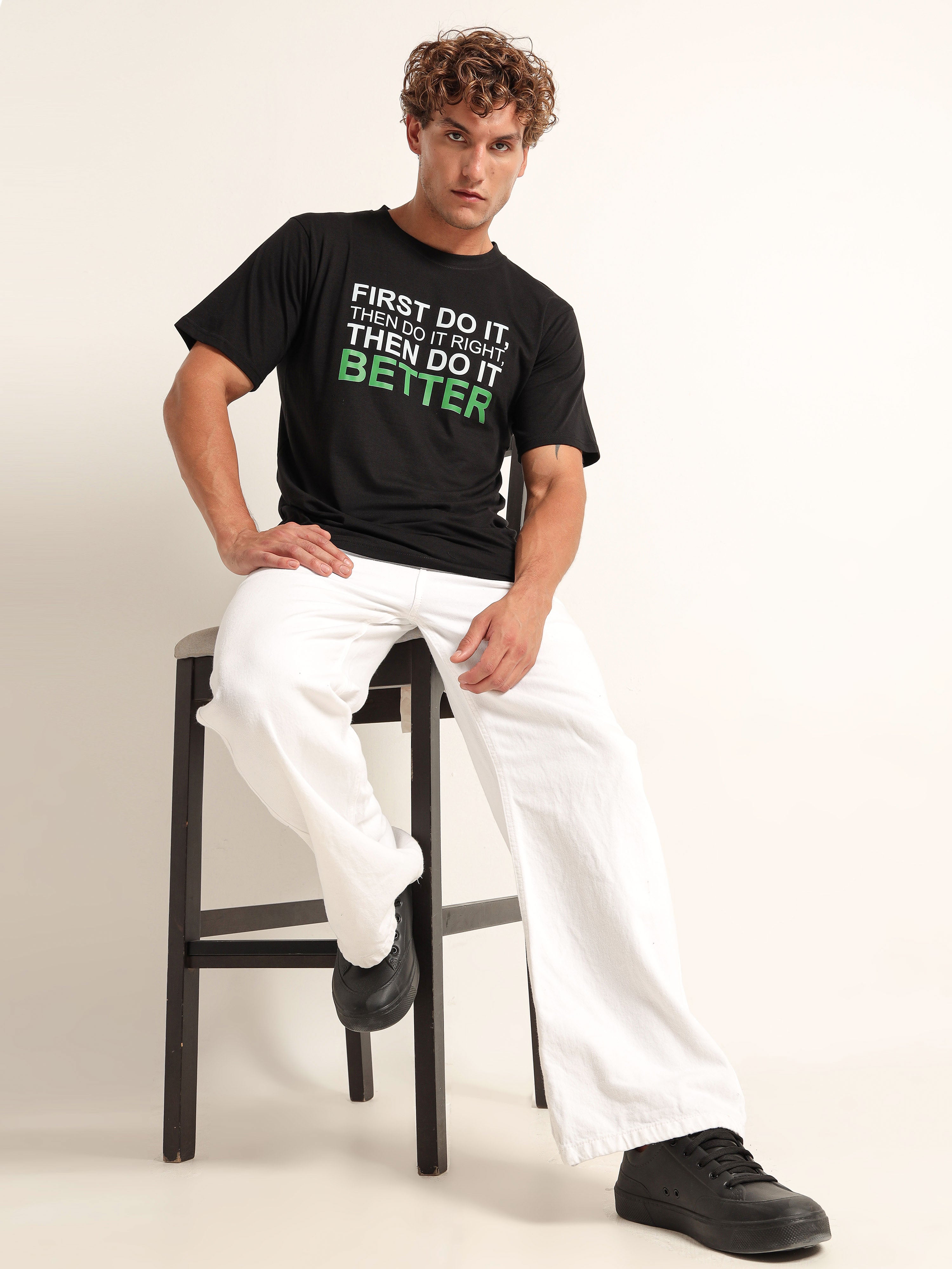 Men's Black Better Motivational T-Shirt