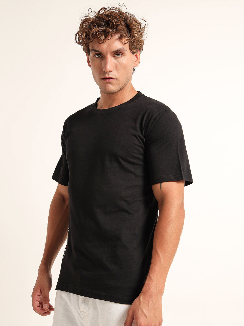 Men's Black and Red Ever Text T-Shirt