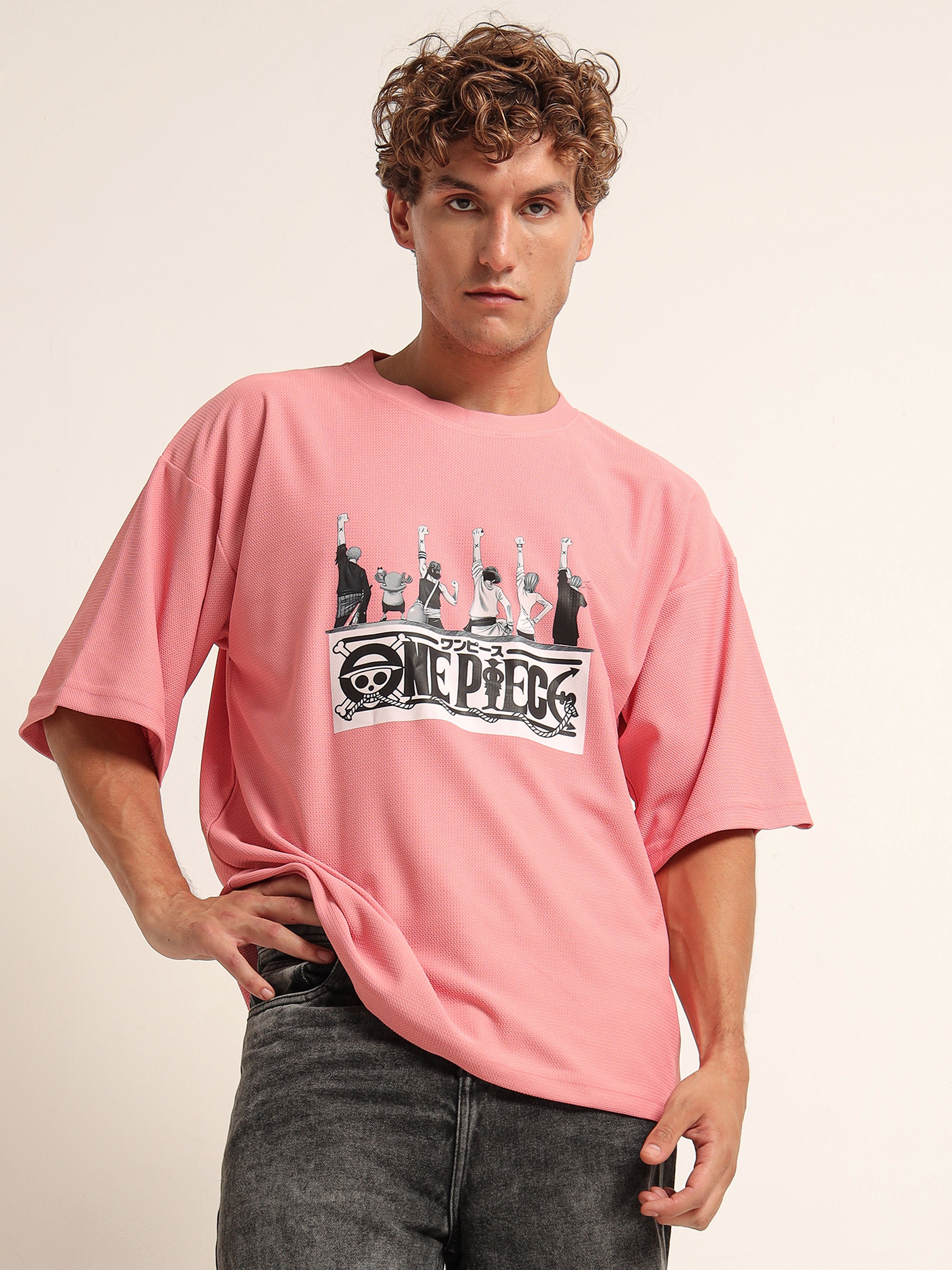 Men's Pink One Piece Oversized T-Shirt