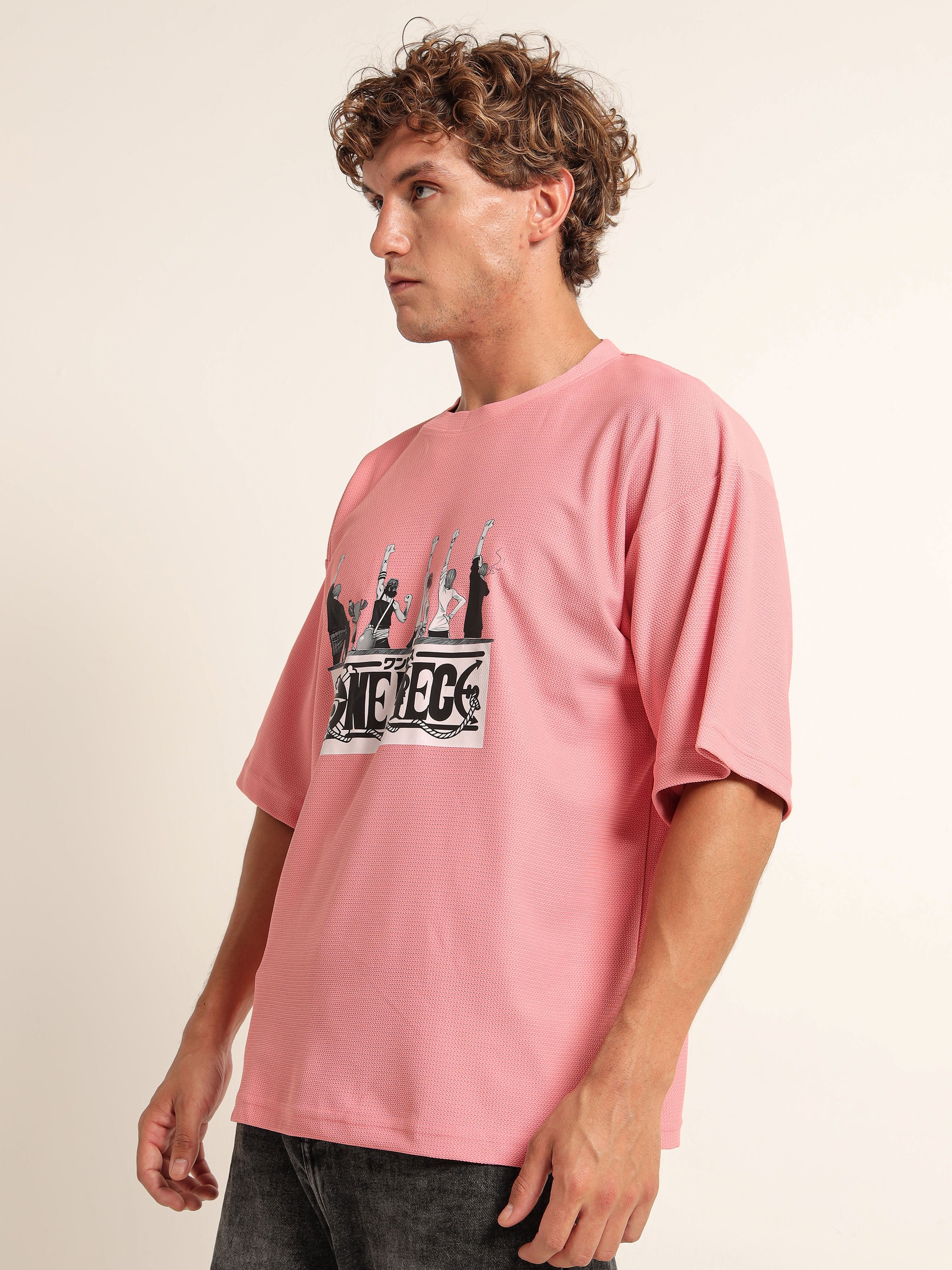 Men's Pink One Piece Oversized T-Shirt