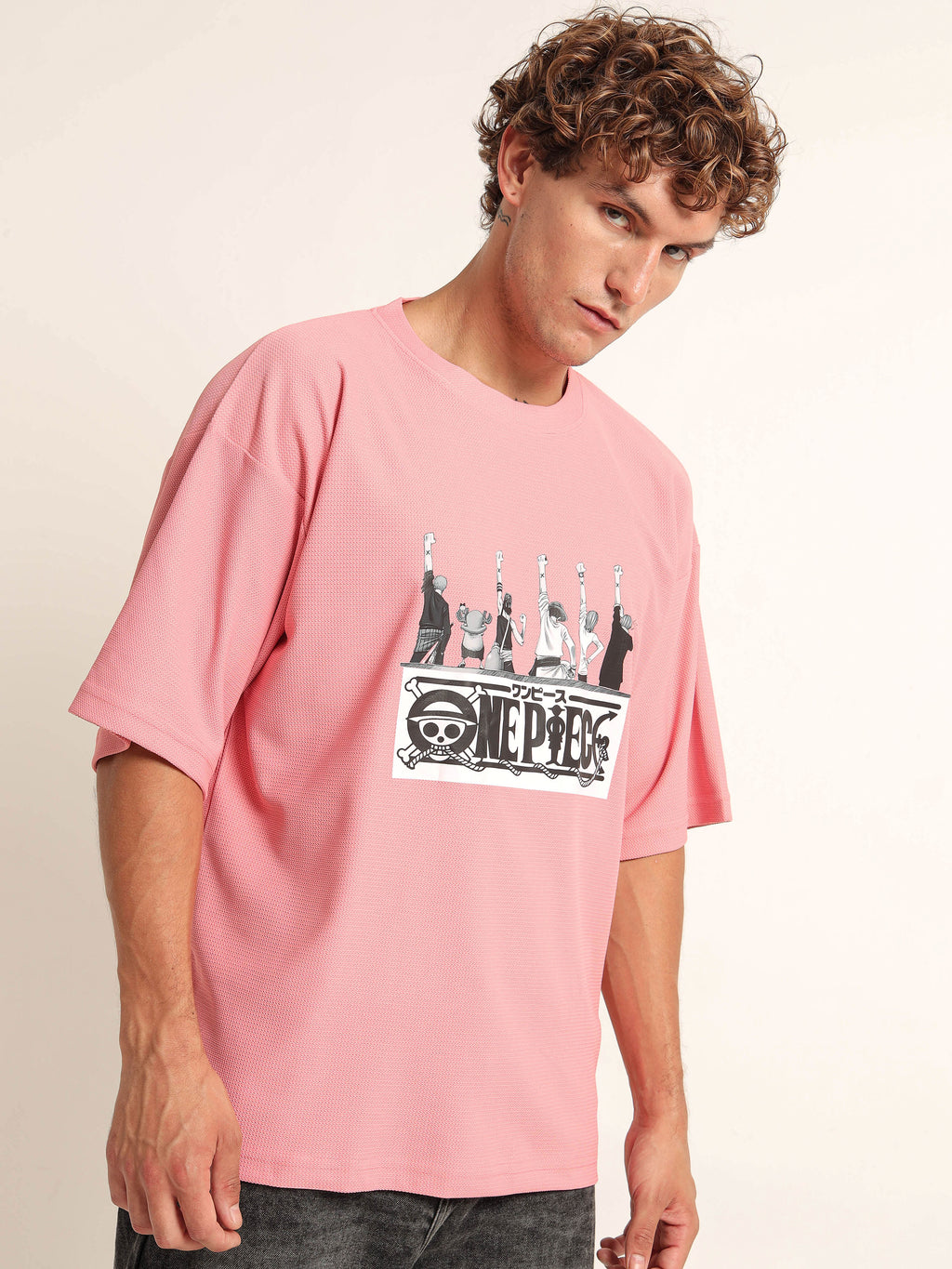 Men's Pink One Piece Oversized T-Shirt