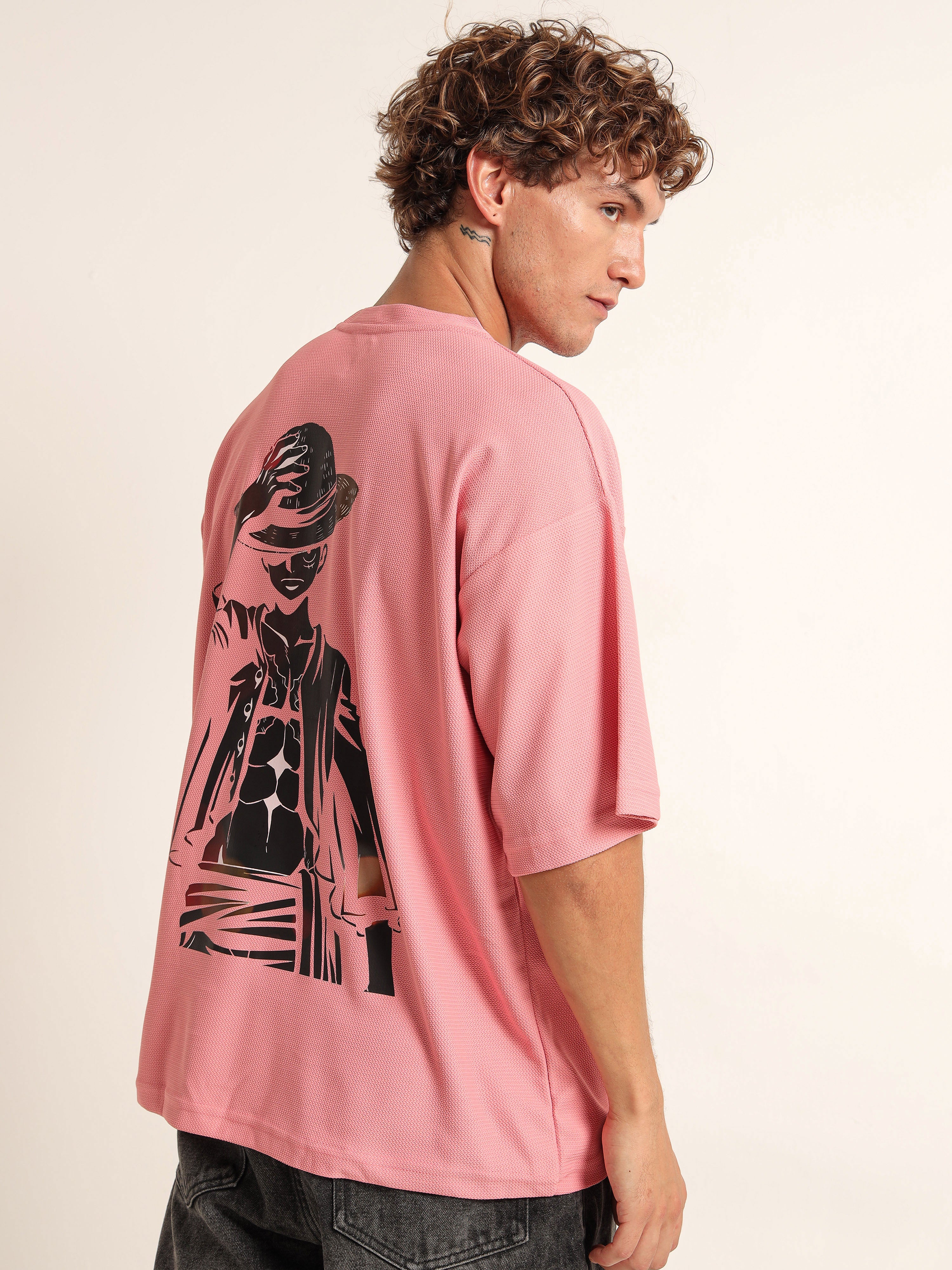 Men's Pink One Piece Oversized T-Shirt