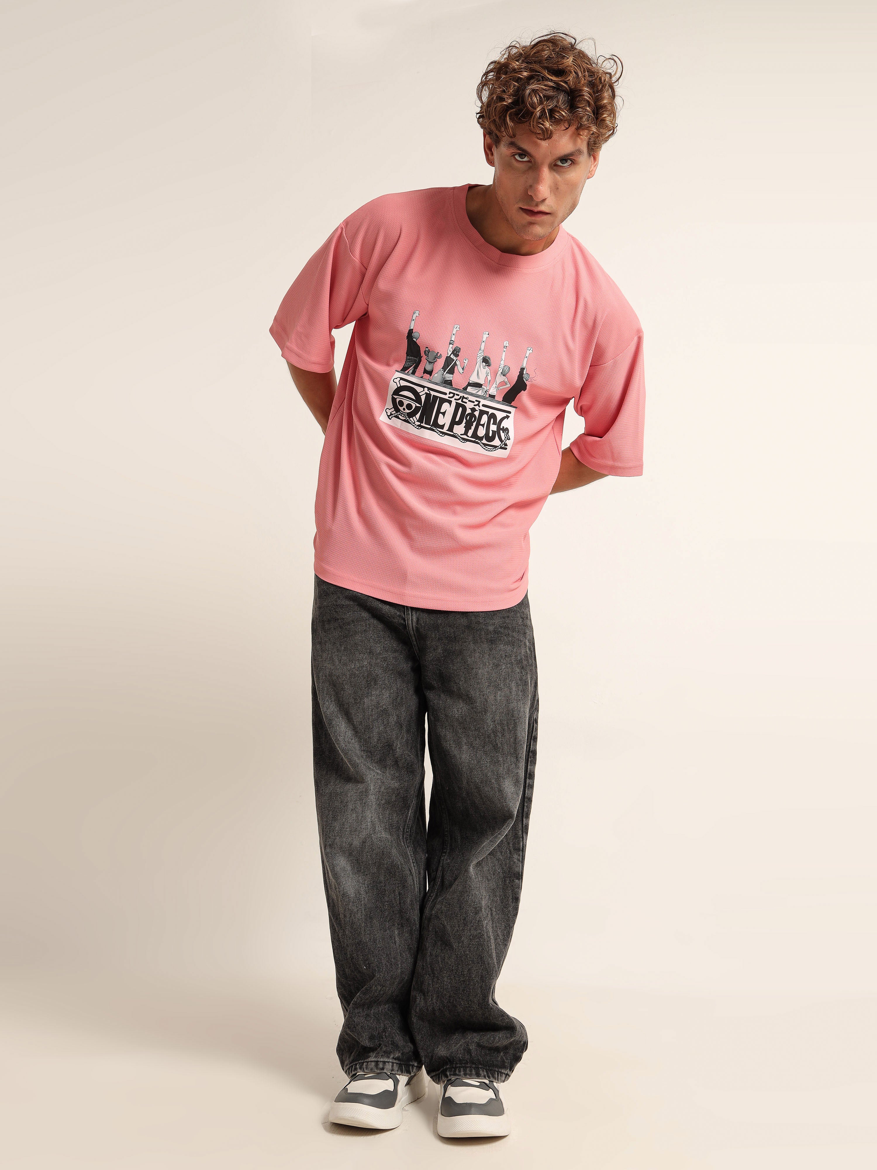 Men's Pink One Piece Oversized T-Shirt