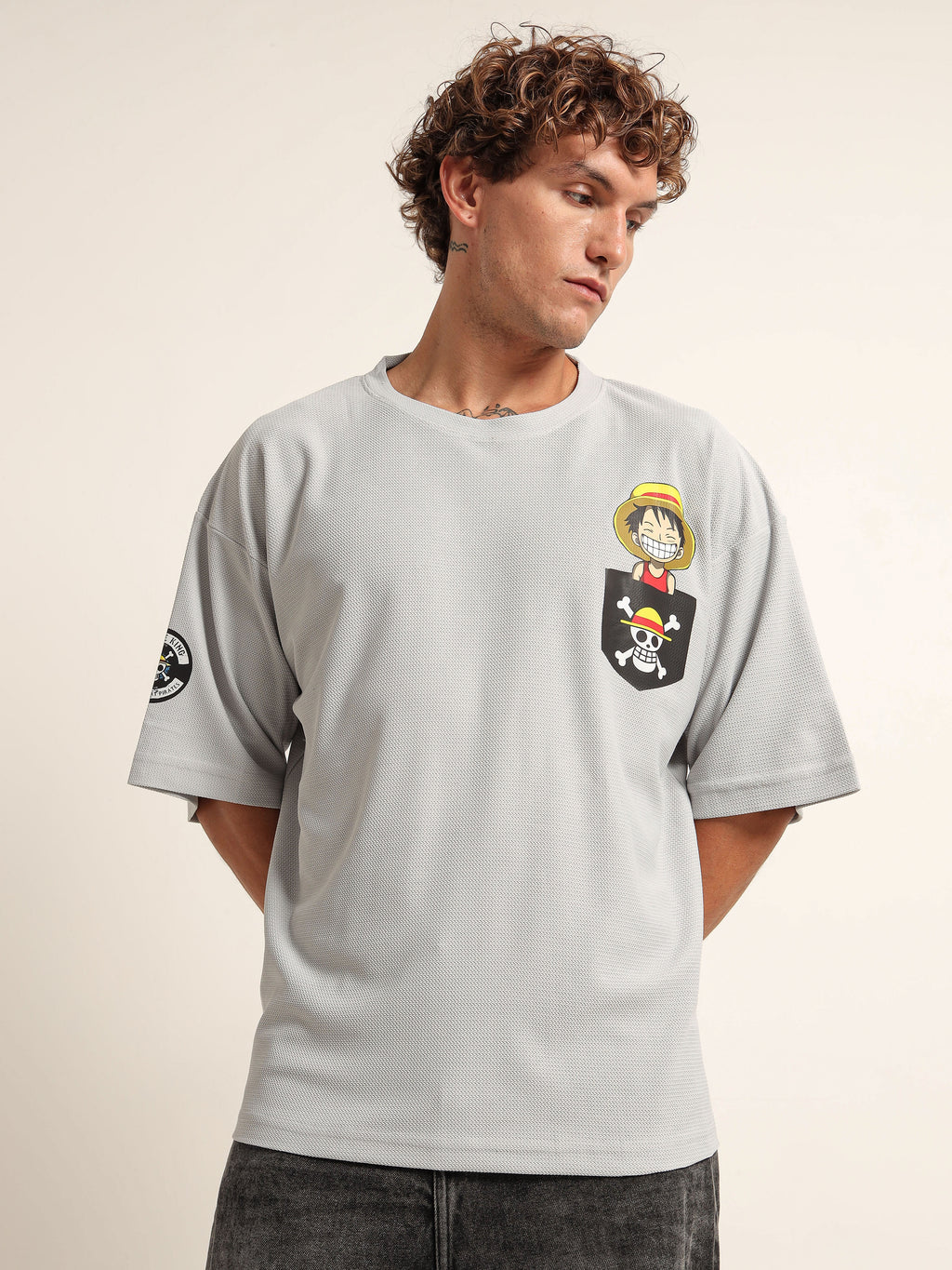 One Piece Luffy Pocket Oversized T-Shirt
