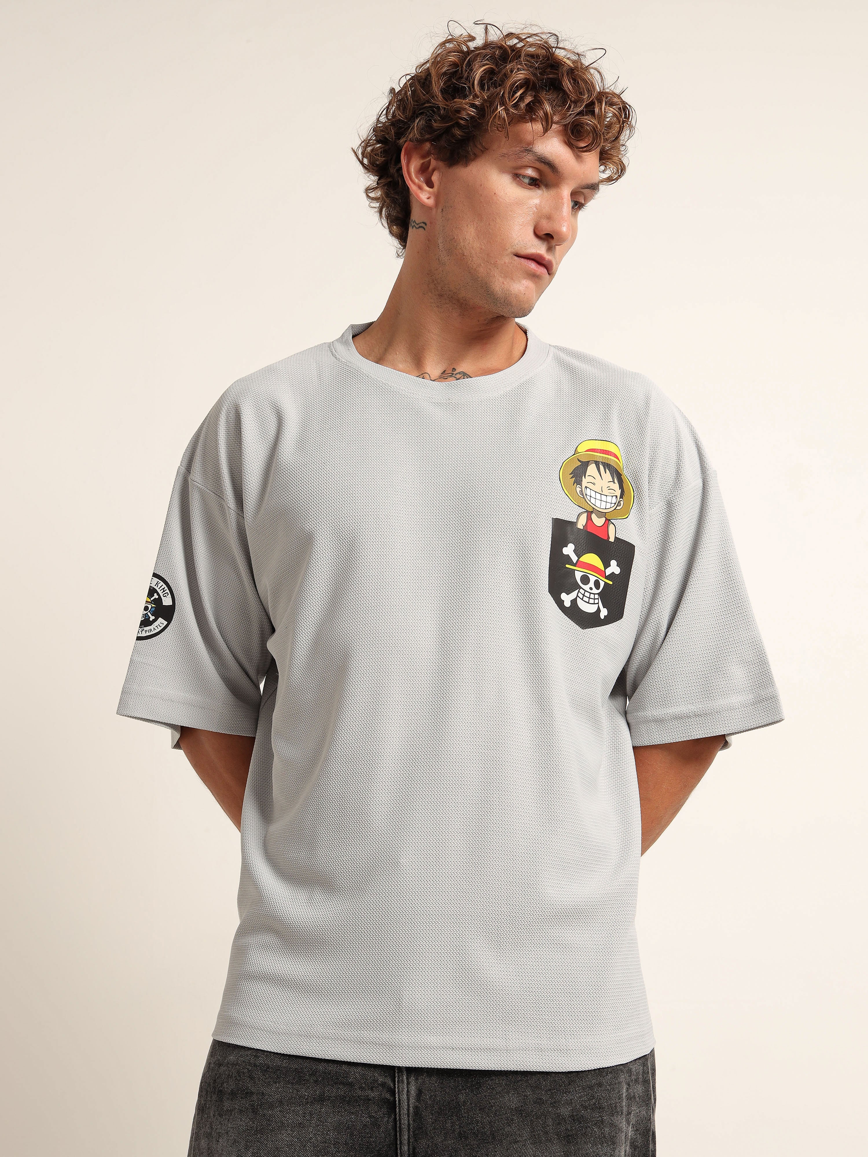 One Piece Luffy Pocket Oversized T-Shirt